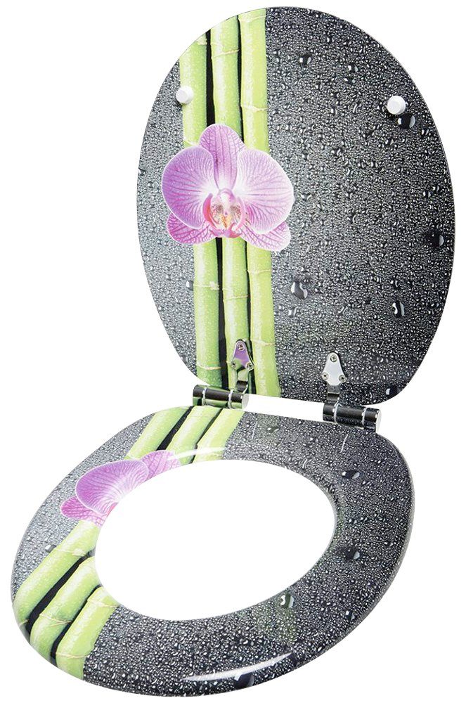 Sanilo Set badkameraccessoires Asia bestaand uit toiletzitting, badmat en wastafelplug (complete set, 3-delig)