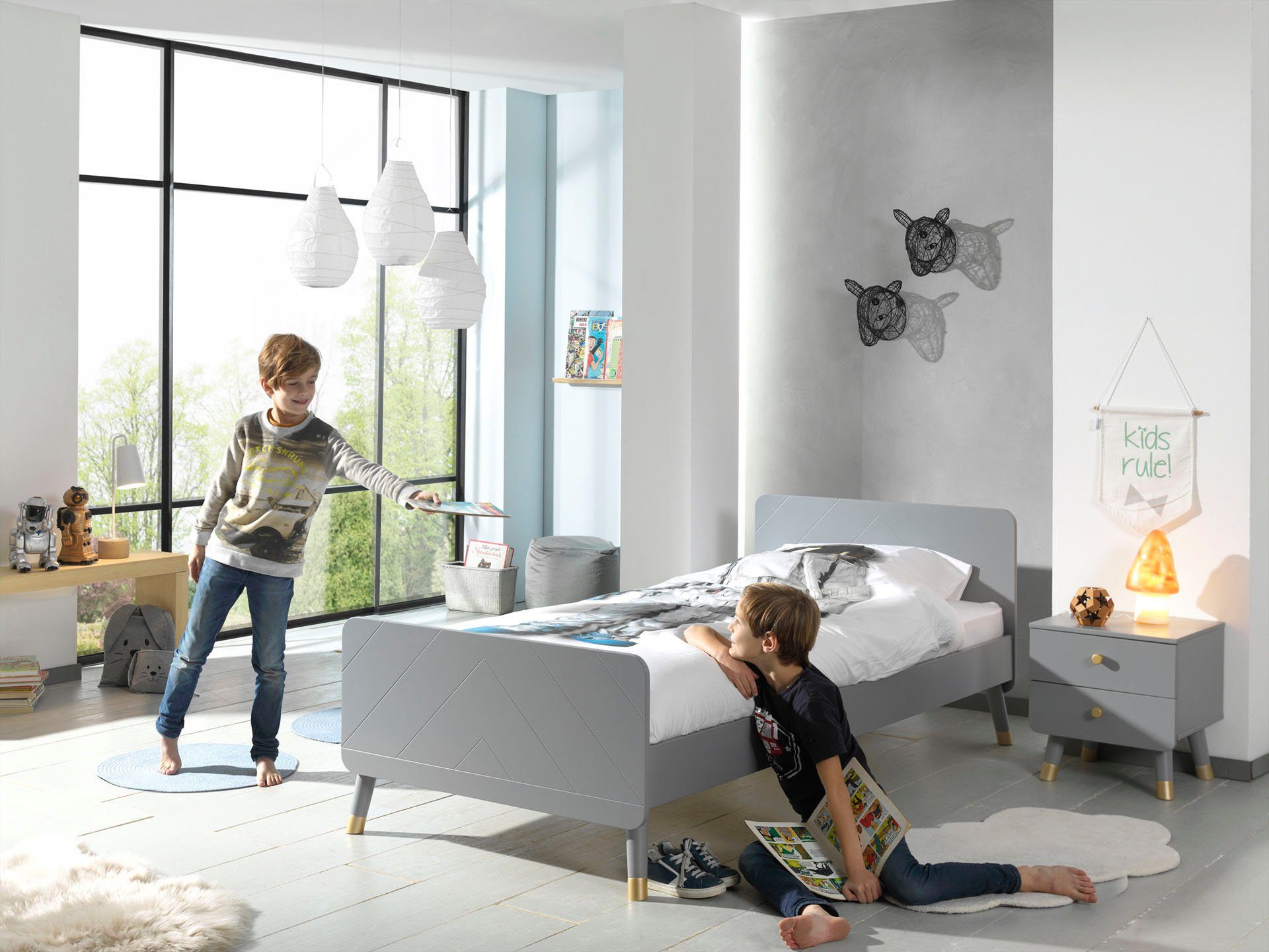 Vipack Kinderbed Billy, eenpersoonsbed 90/200, incl. lattenbodem, modern design