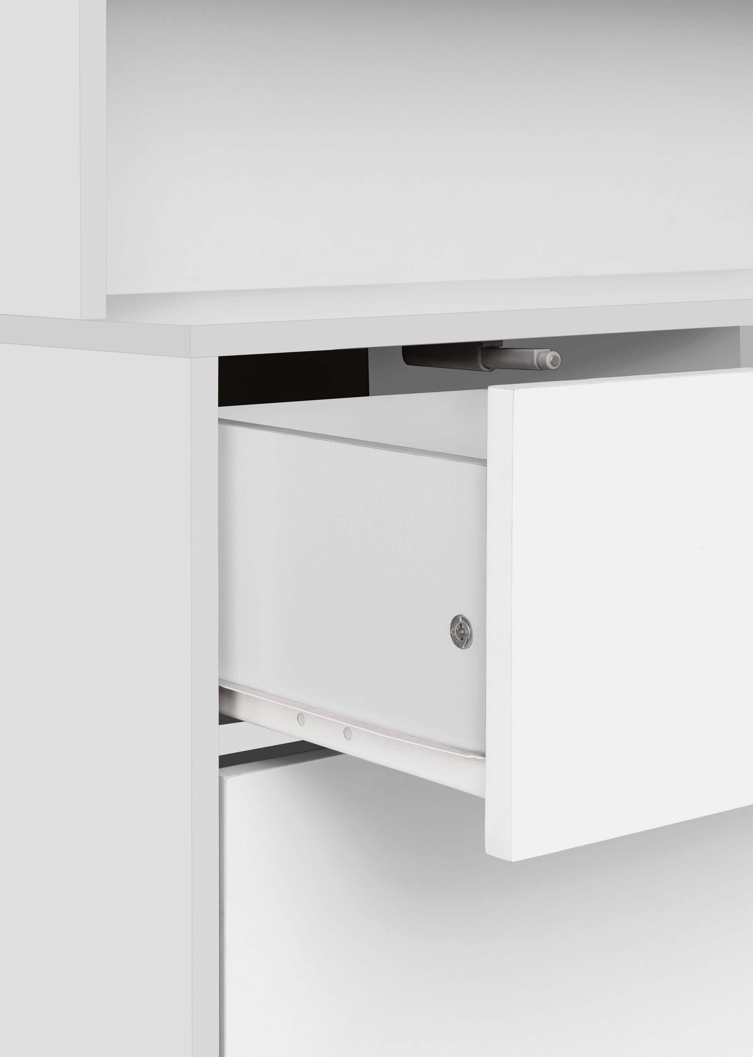 Home affaire Buffetkast Skandi 3 glasdeuren, 3 houten deuren en 3 laden, breedte 120 cm, hoogte 165 cm