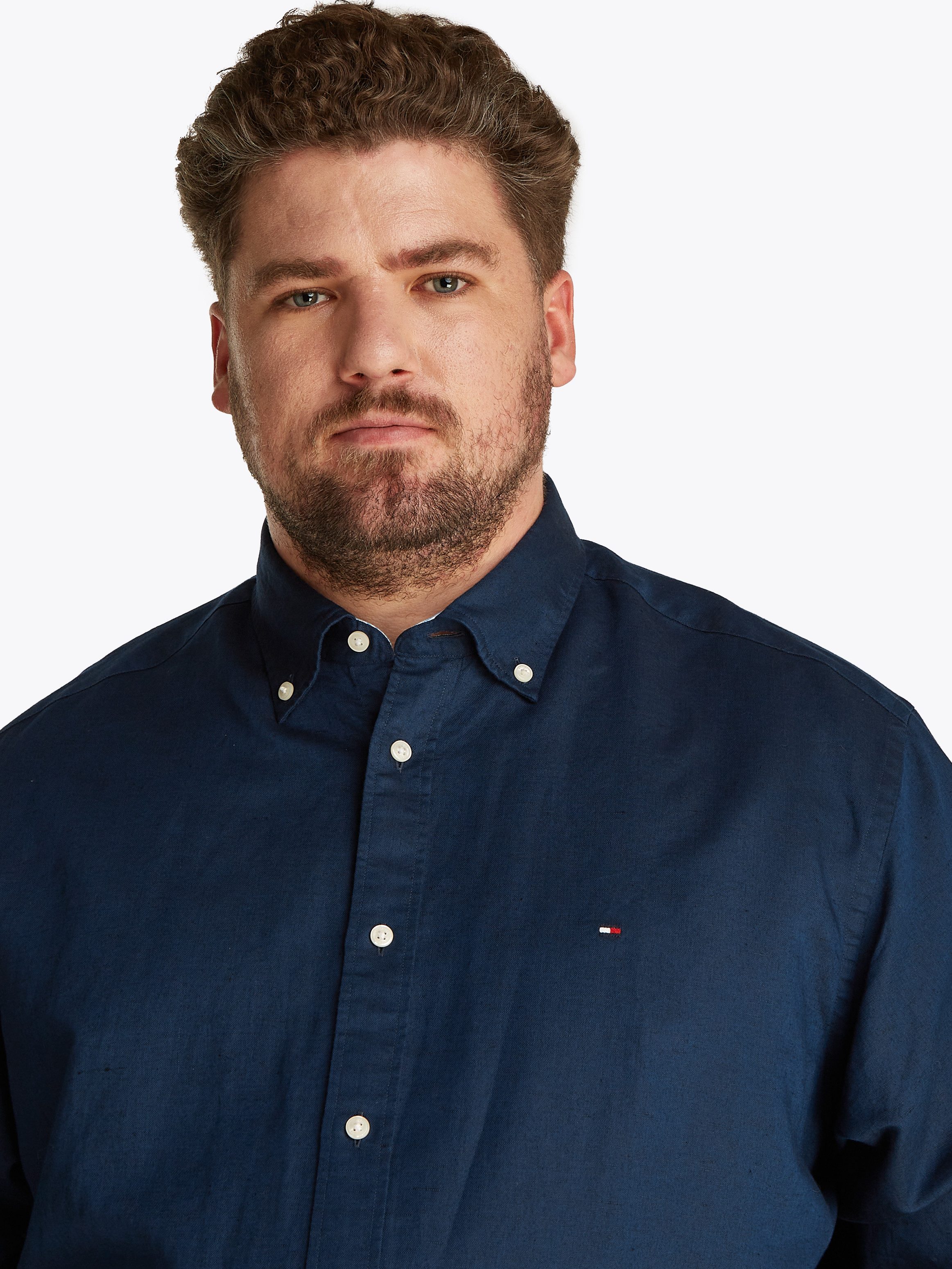 Tommy Hilfiger Overhemd met lange mouwen BT-LINEN BLEND SOLID