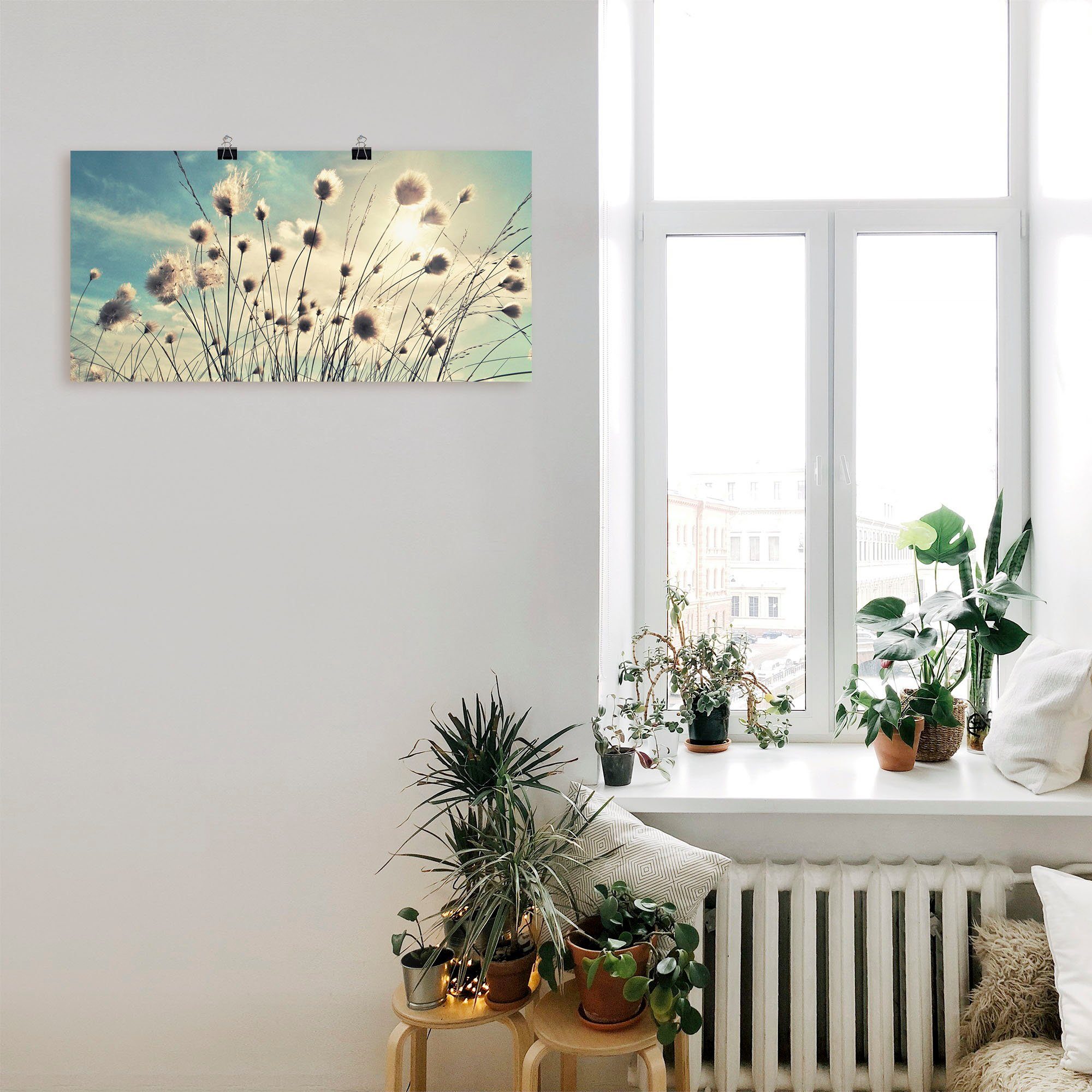 Artland Artprint Wolgras als artprint van aluminium, artprint voor buiten, artprint op linnen, poster, muursticker
