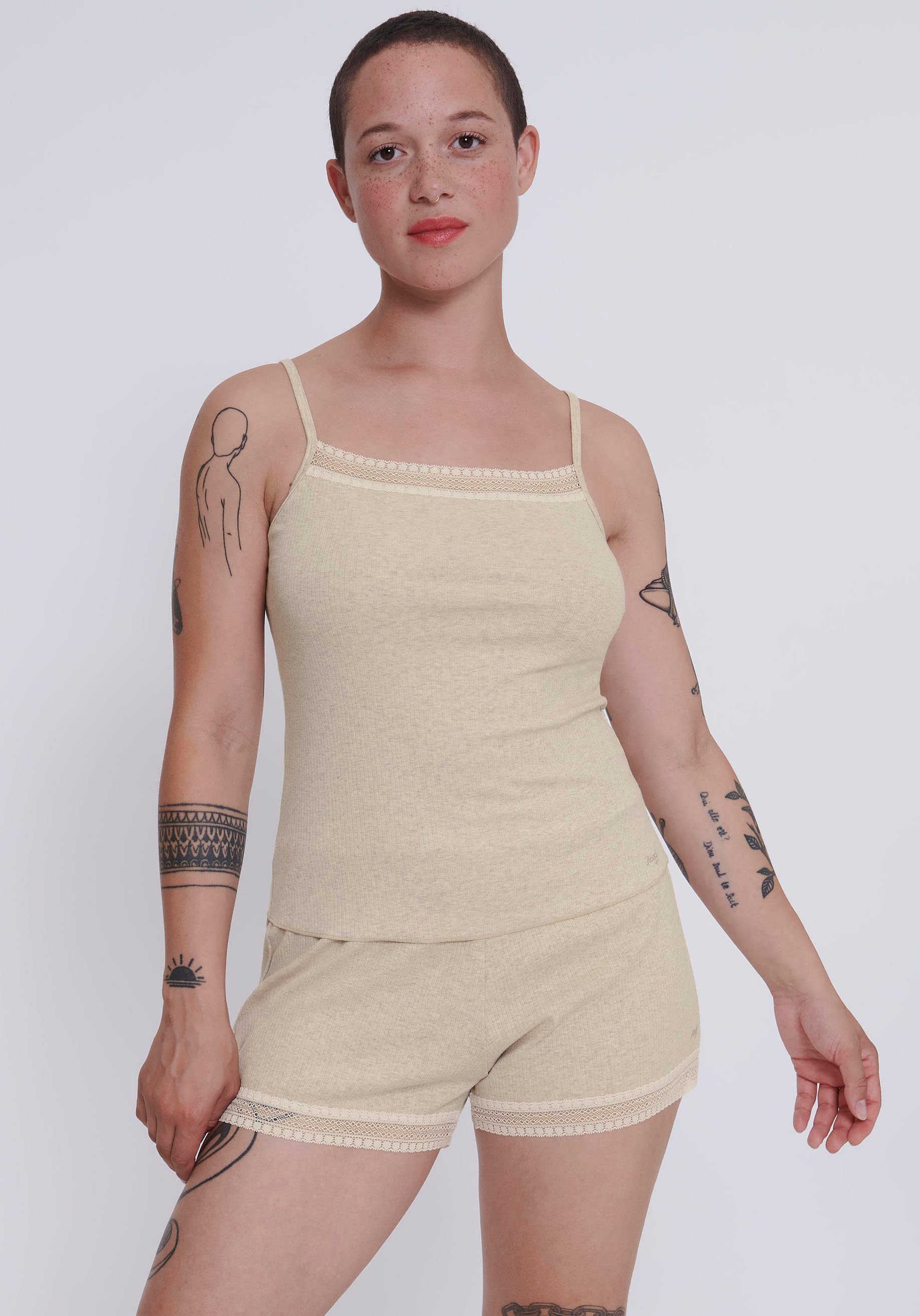 Sloggi Relaxshorts GO Ribbed Short met losse pasvorm zachte kantafwerking