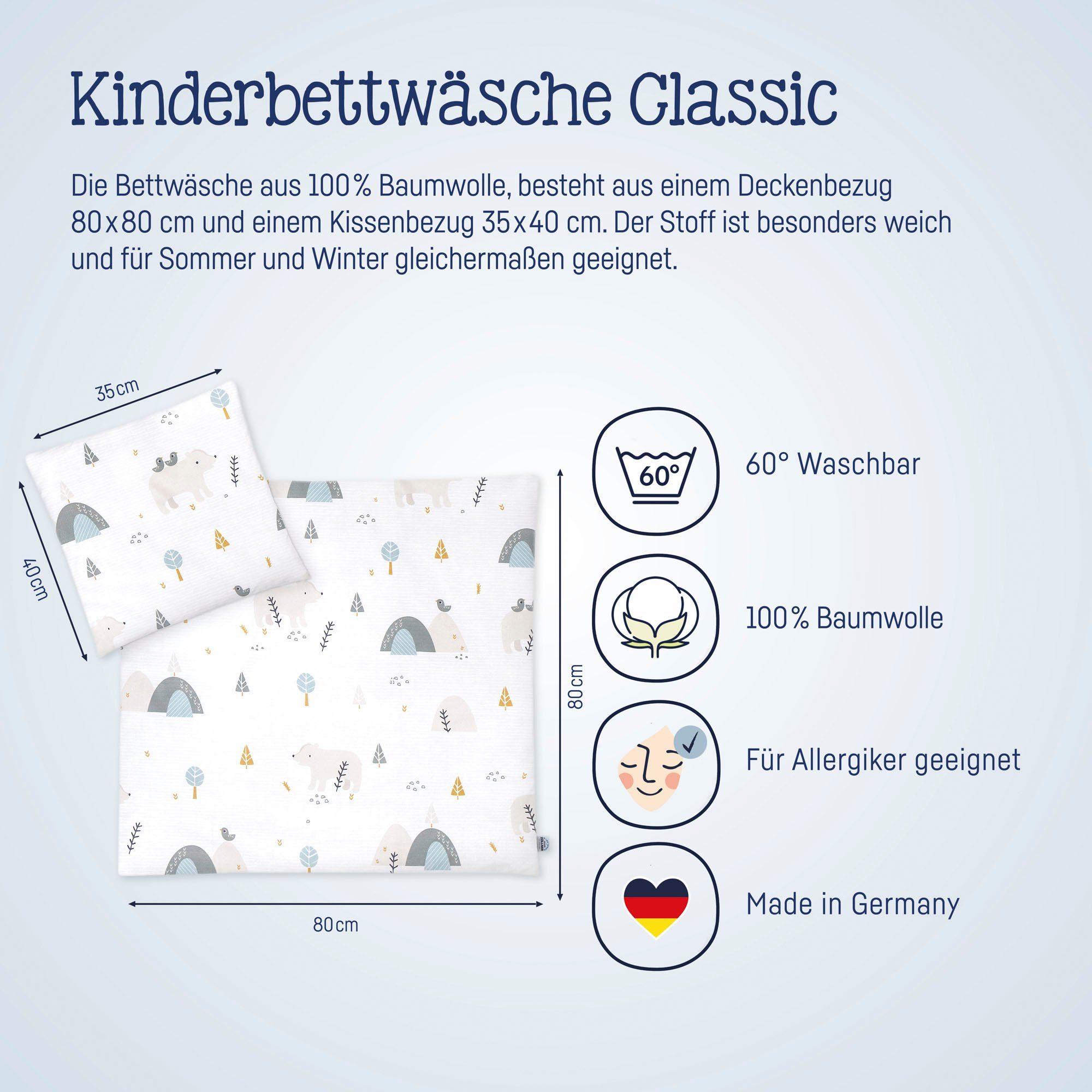 Zöllner Kinderovertrekset Mountain Bear met schattig motief (2-delig)