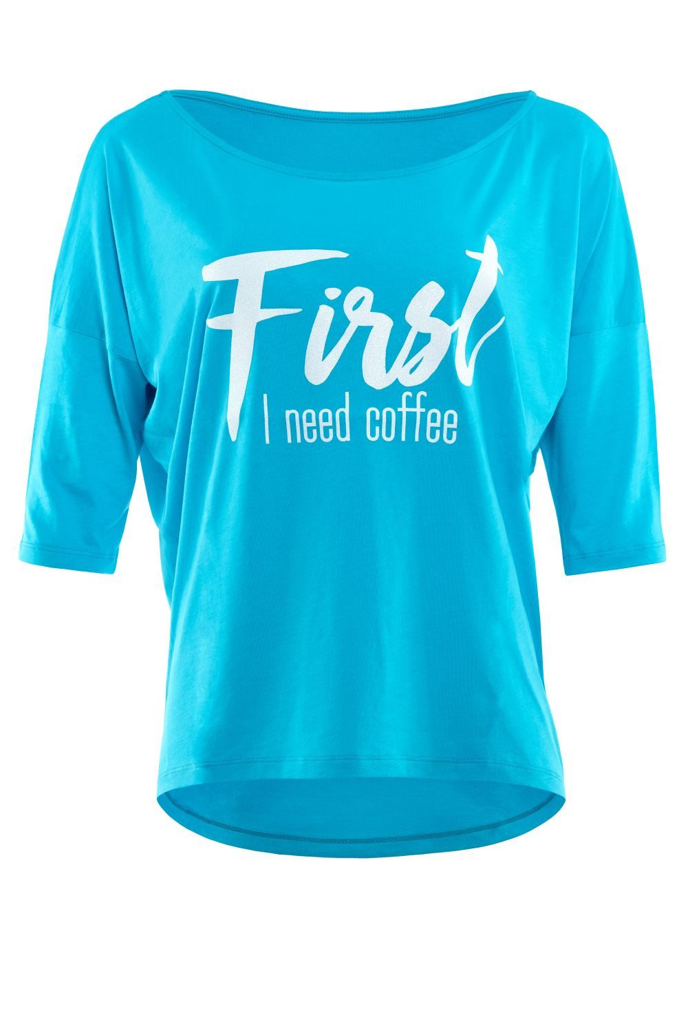 Winshape Shirt met 3/4-mouwen MCS001 ultralicht met witte glitter-print dames shirts maat XS blauw