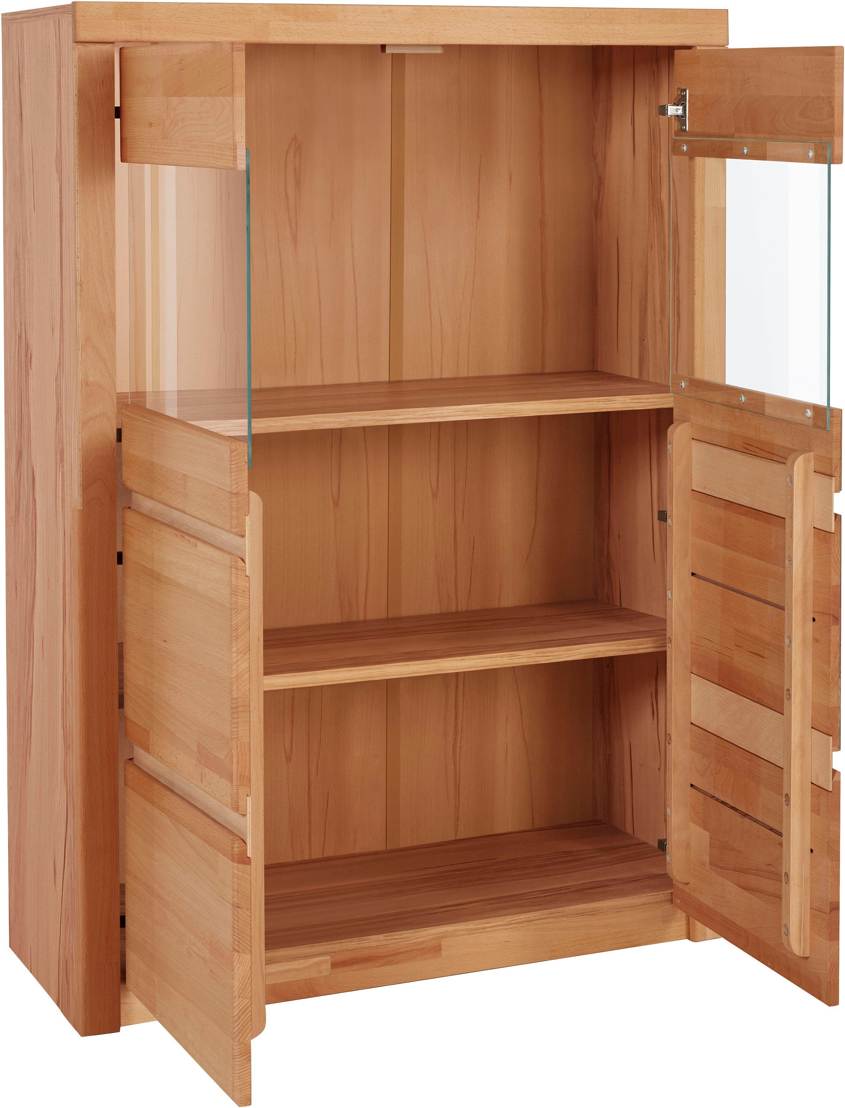 Home affaire Highboard Silkeborg mooie greeploze look, gedeeltelijk massief
