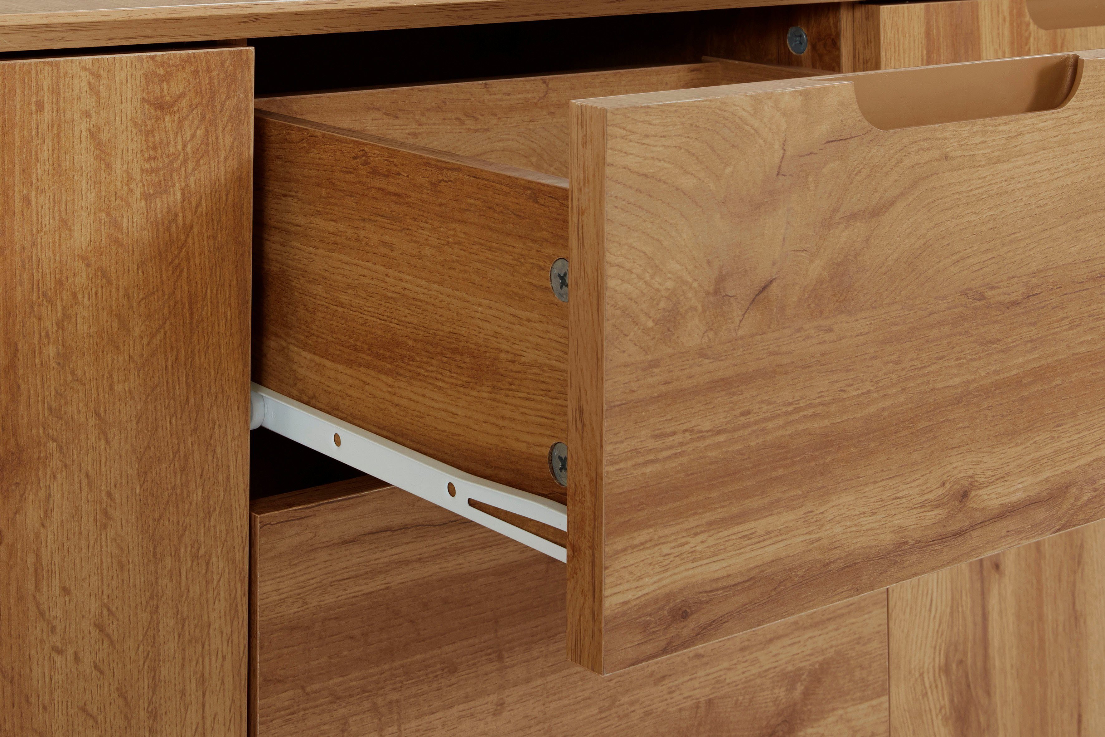 andas Dressoir Pandrup met 3 laden en 2 verstelbare planken, b: 120 cm, h: 75 cm