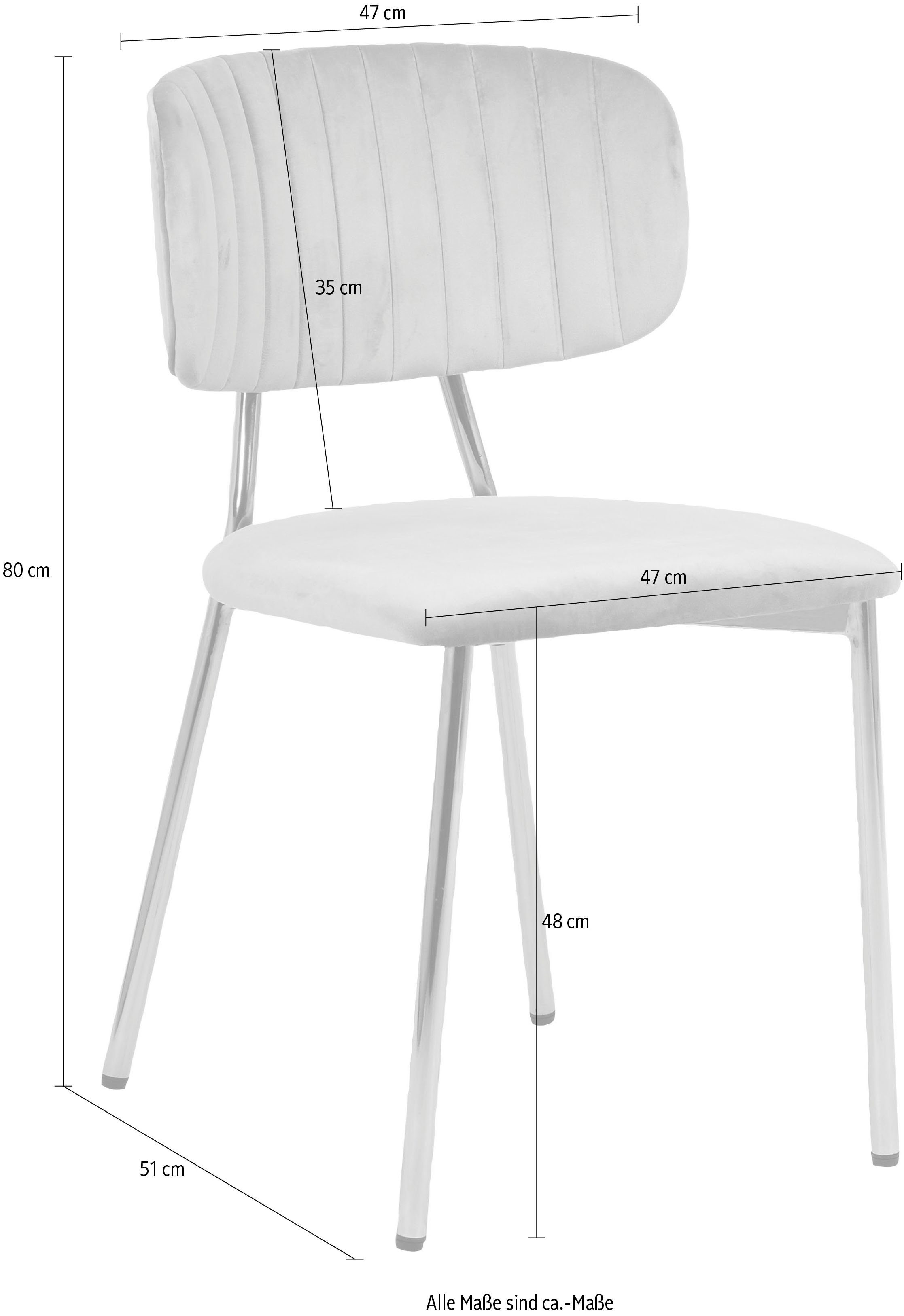 Kayoom Eetkamerstoel Stoel Kian 125 2-delige set, filigraan metalen frame, onderhoudsvriendelijke fluwelen bekleding (set, 2 stuks)