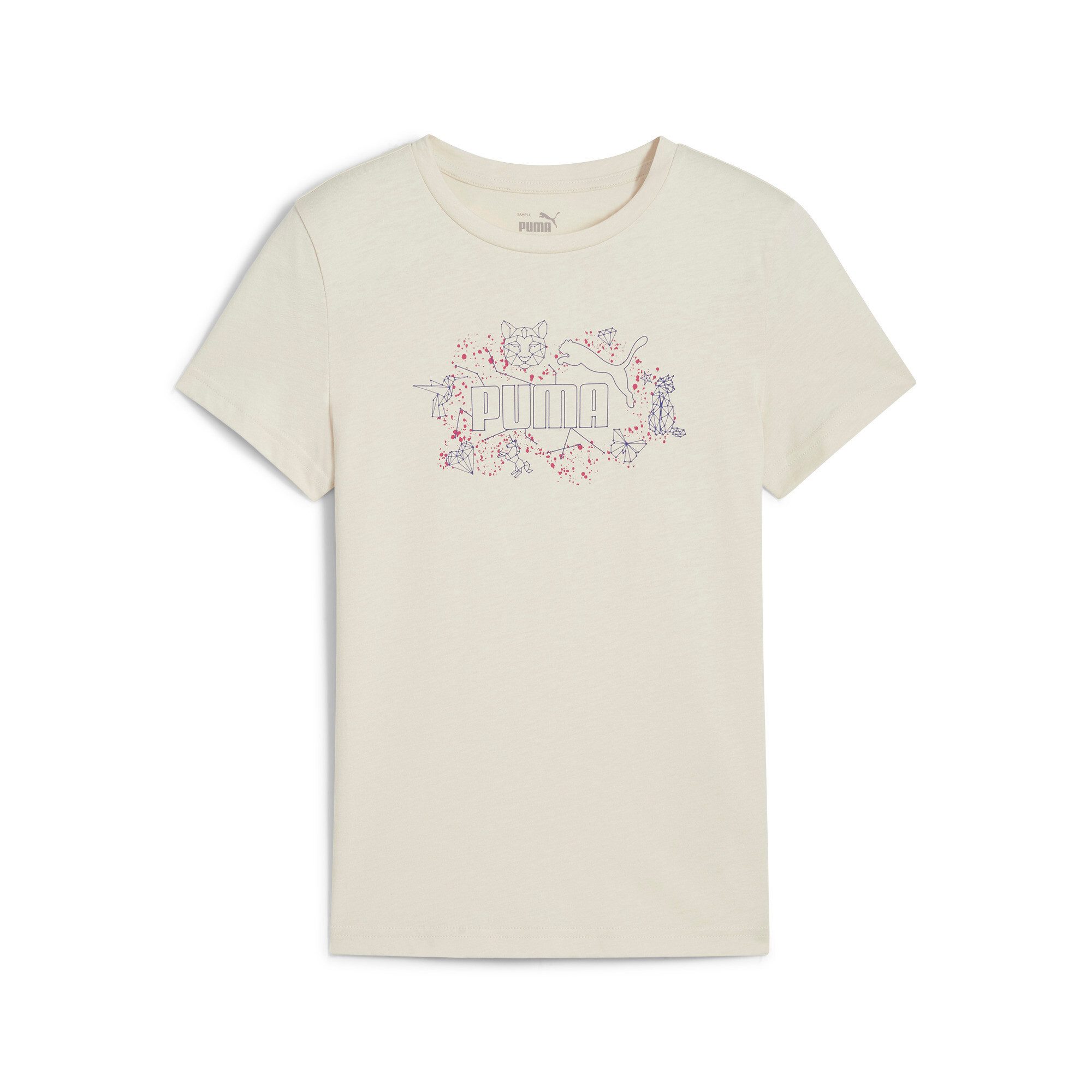 PUMA T-shirt ESS+ STARRY SAFARI TEE G meisjes t-shirts maat 176 wit