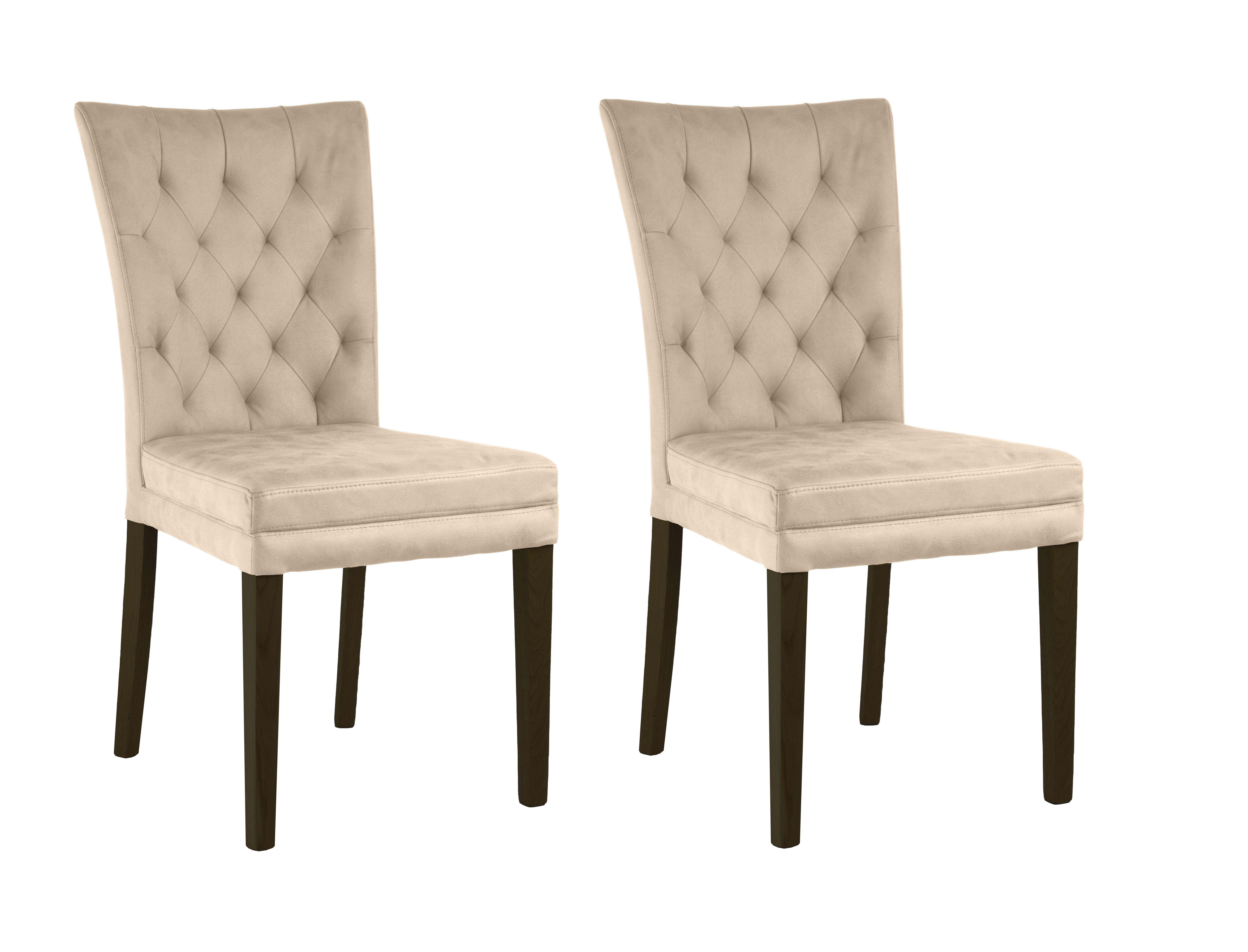 Home affaire Stoel met 4 poten Colorado prettige bekleding, frame massief hout wengé of naturel-eiken (set, 2 stuks) houten stoelen wit