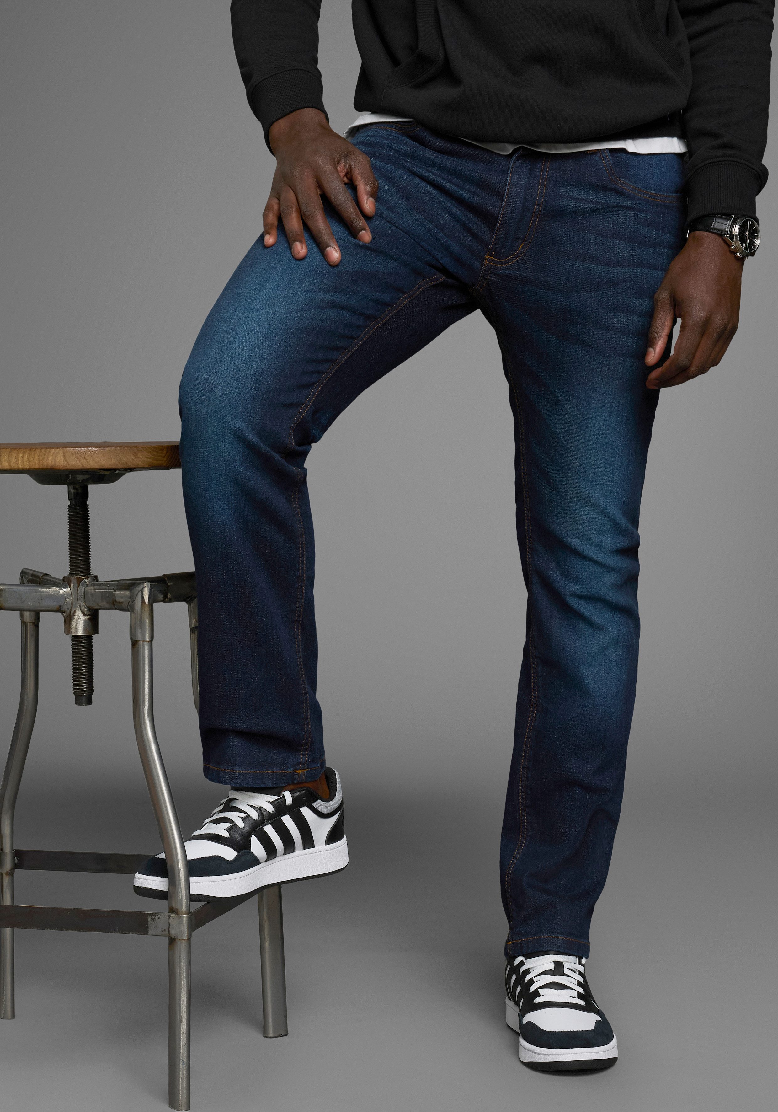 Arizona Stretch jeans rechte pijp, lage taillehoogte, met riemlussen