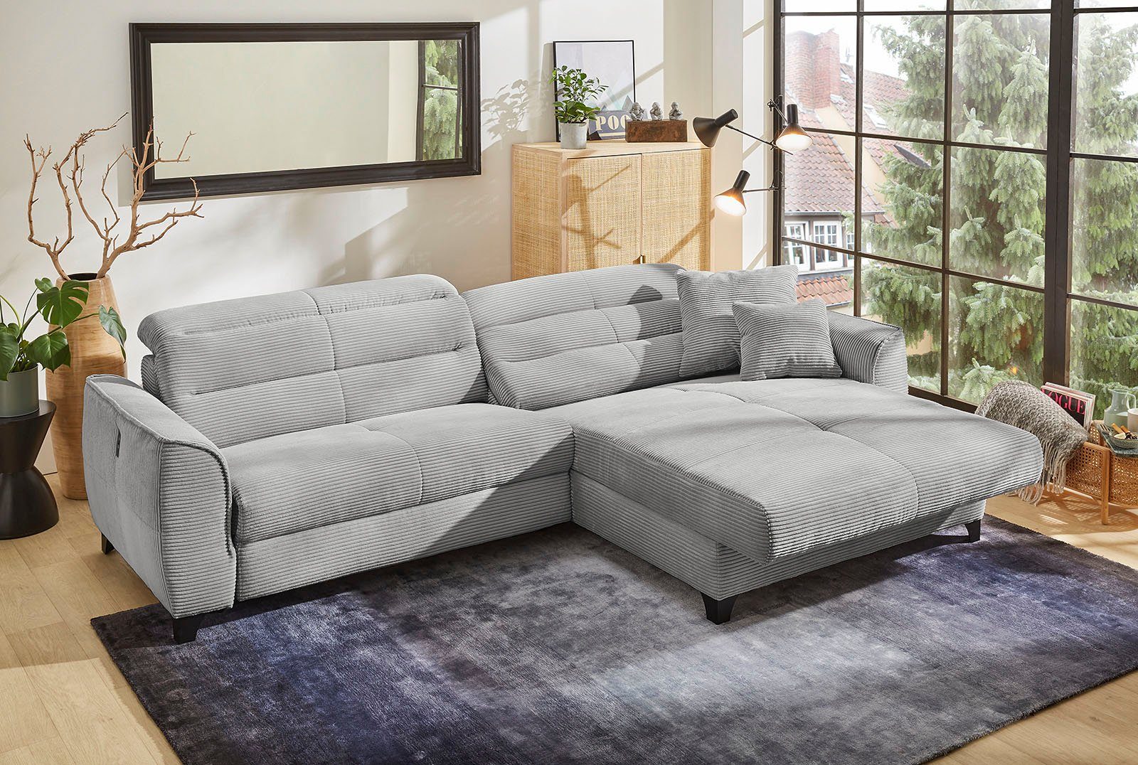 Jockenhöfer Gruppe Hoekbank Double One L-vorm met 2 x 120 cm brede, elektrisch verstelbare relaxfuncties