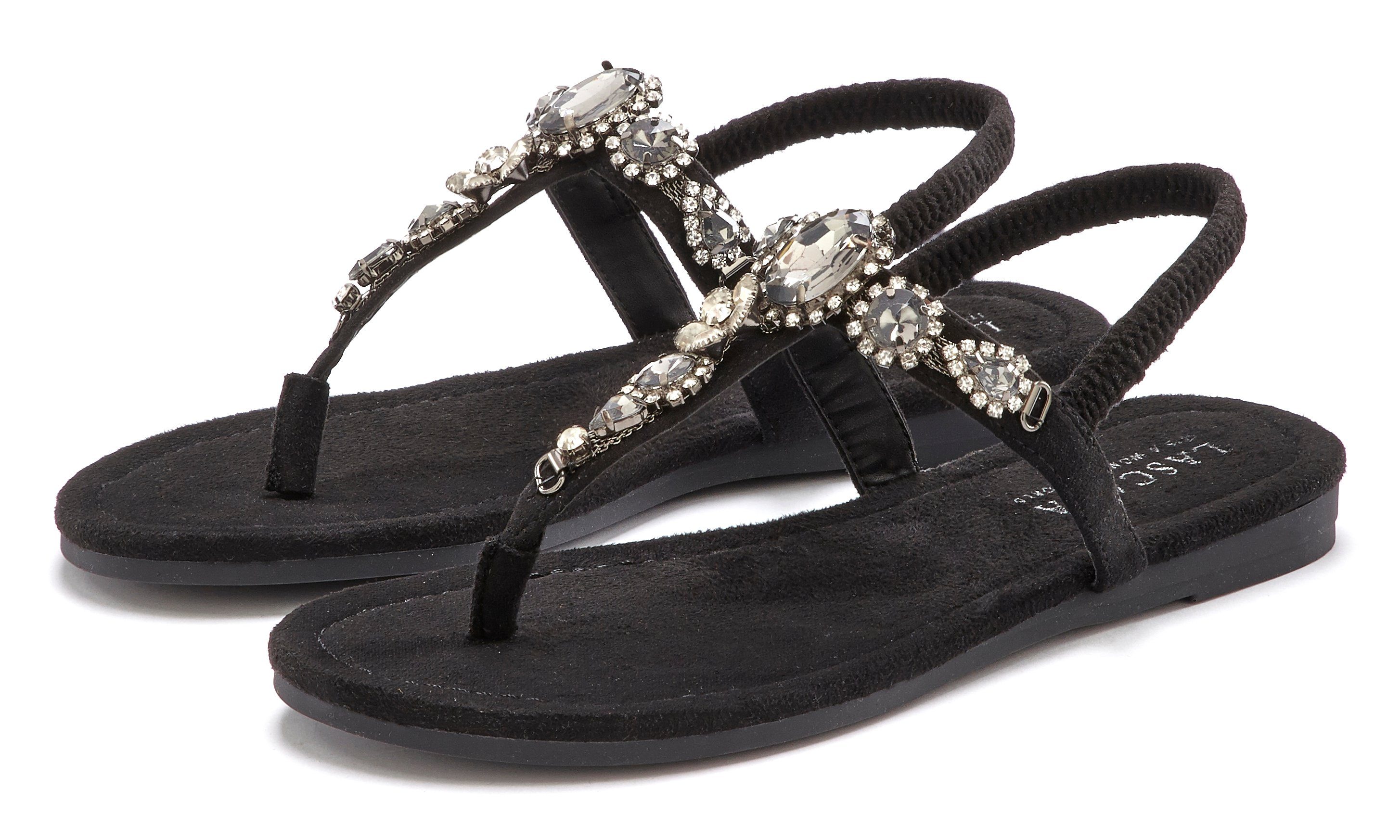 Lascana Teenslippers Sandaal, pantoletten met sierstenen VEGAN