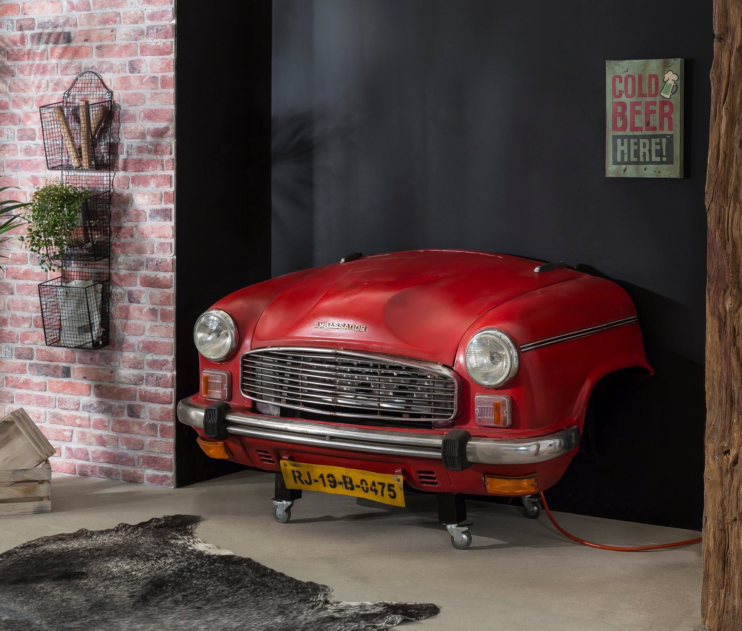 SIT Meubelpaneel Gerecycleerde auto-voorkant, binnen met een roestvrijstalen gasgrill (2 stuks)