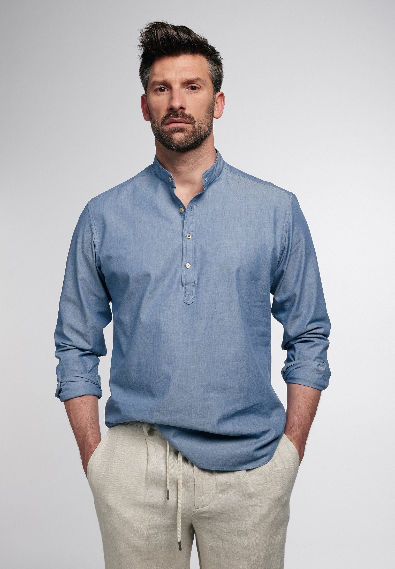 Eterna Overhemd met lange mouwen MODERN FIT EASY IRON (gemakkelijk te strijken) heren overhemden maat 40