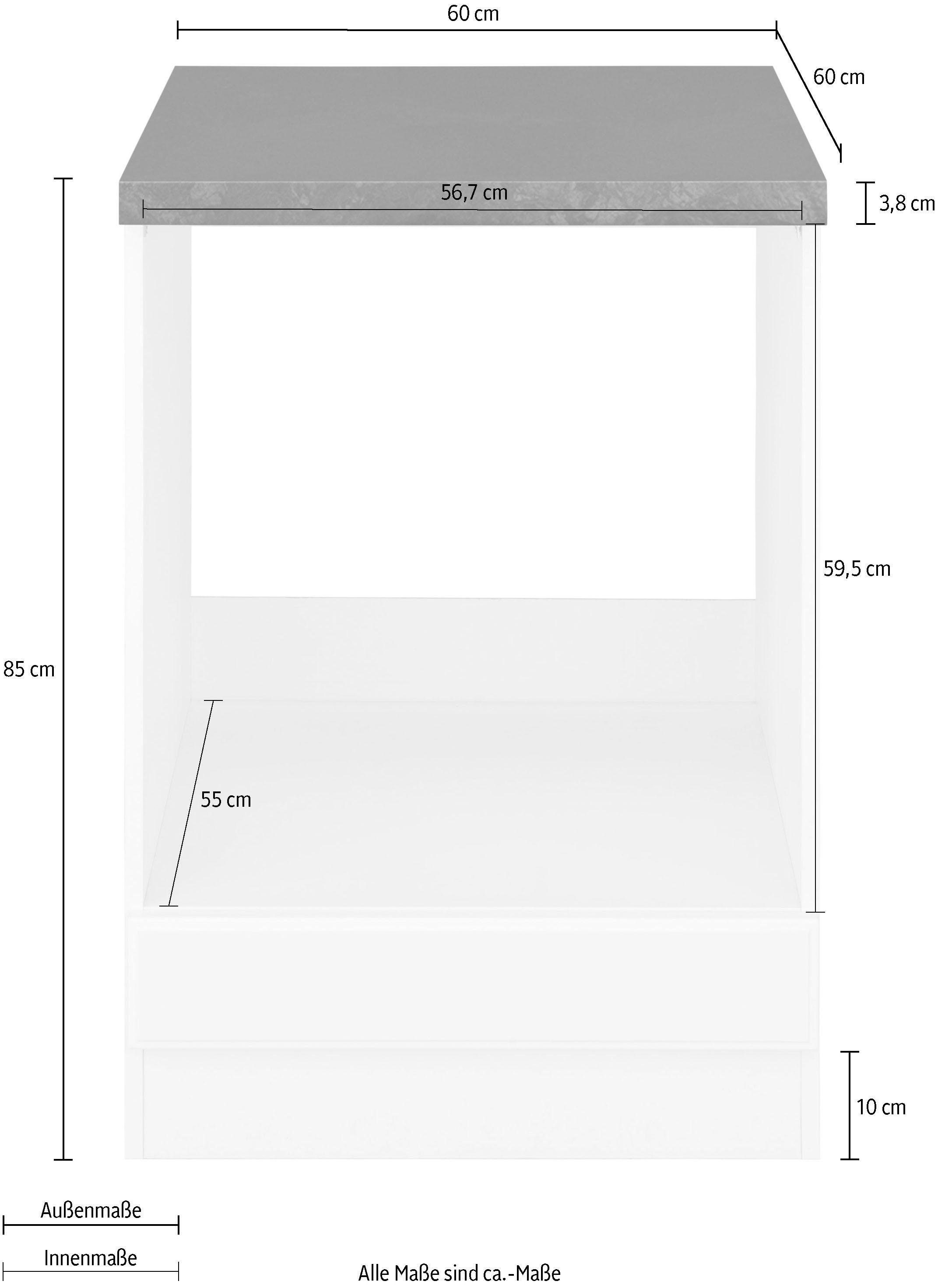 wiho Küchen Ombouwkast voor oven Erla 60 cm breed met vakkenfront