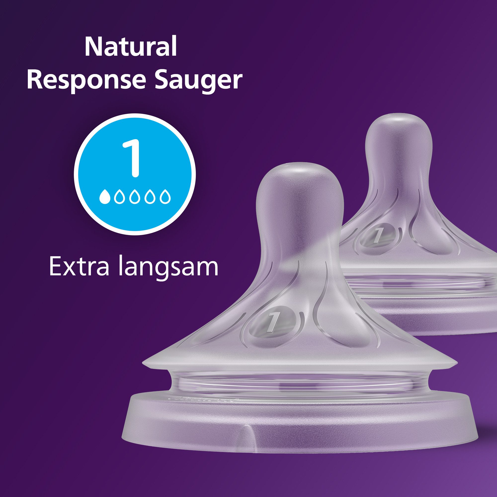 Philips AVENT Flesspeen Natural Response SCY961/02 2 stuks met anti-koliek ventiel, vanaf 0 maanden