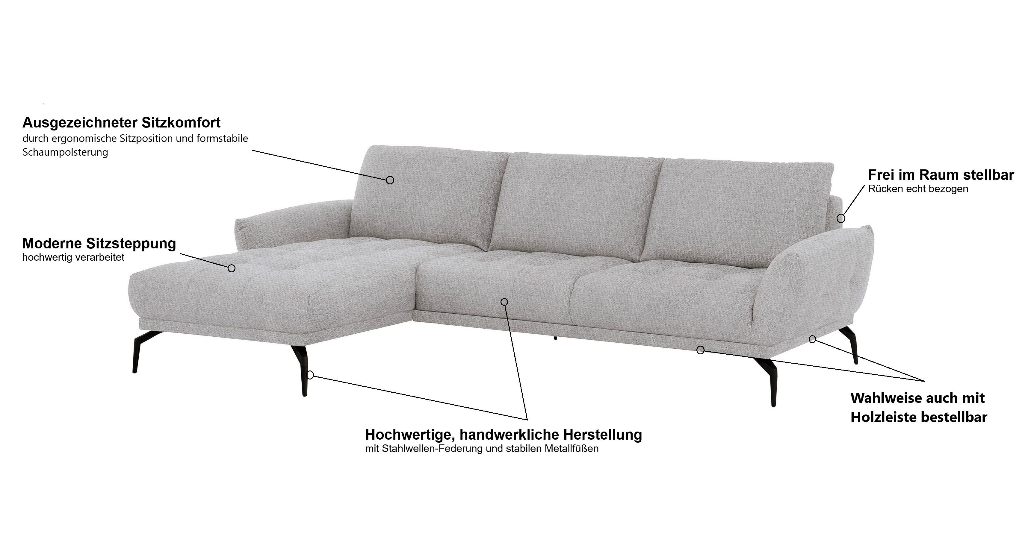 exxpo - sofa fashion Hoekbank NICEA eersteklas zitcomfort In hoogwaardige afwerking en ergonomische zithouding