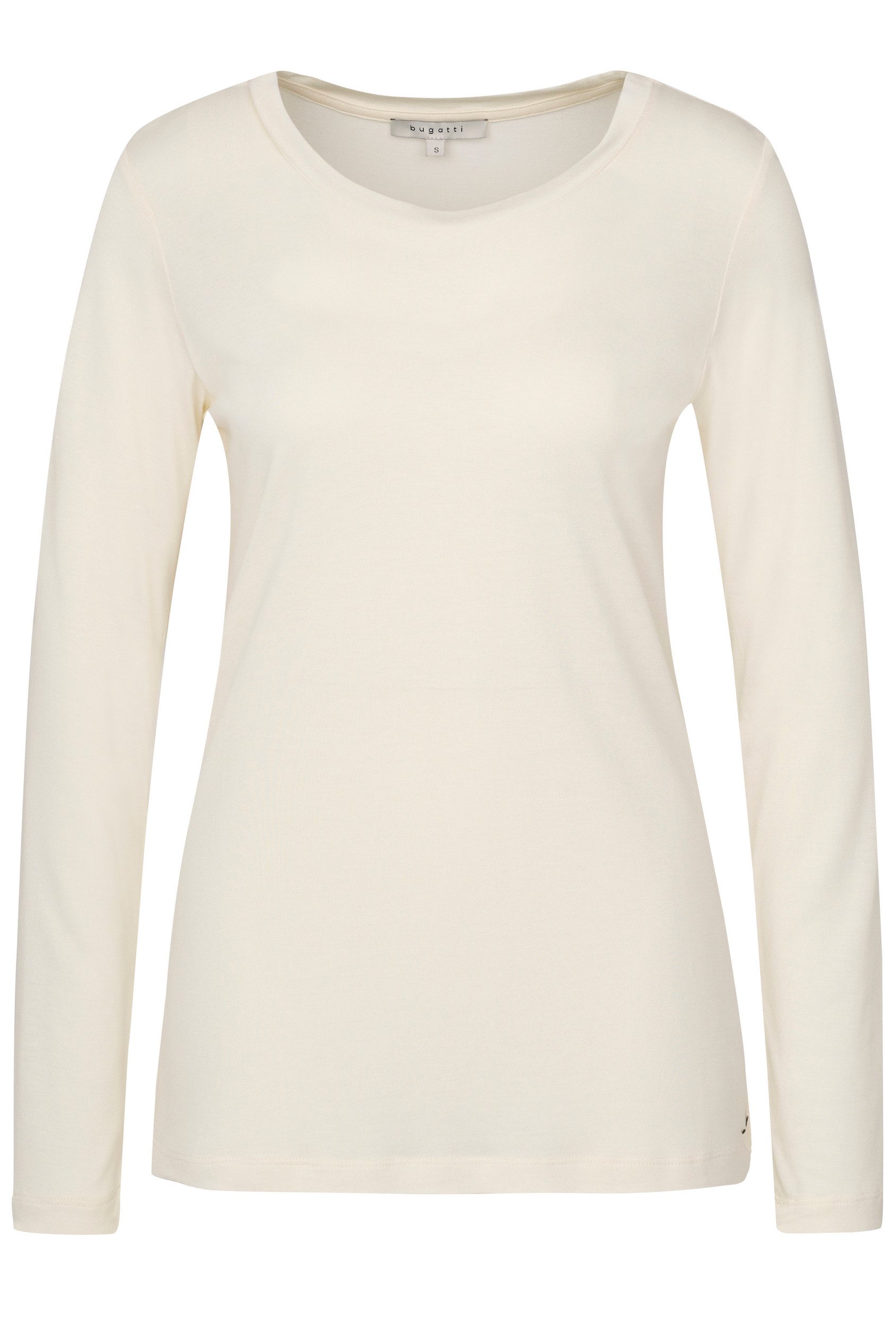 Bugatti Shirt met lange mouwen met ronde hals