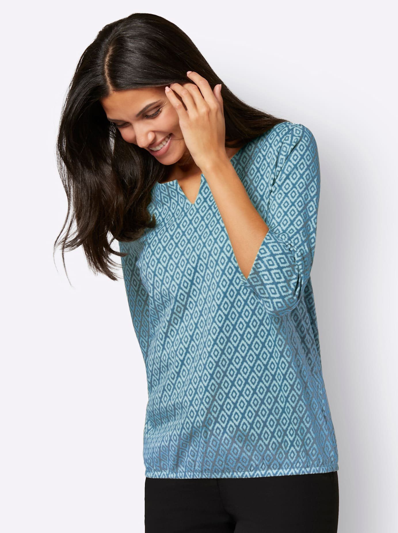 Classic Basics Shirt met print Shirt met 3 4-mouwen (1-delig)