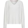 tommy hilfiger trui met v-hals hayana cable v-nk sweater wit