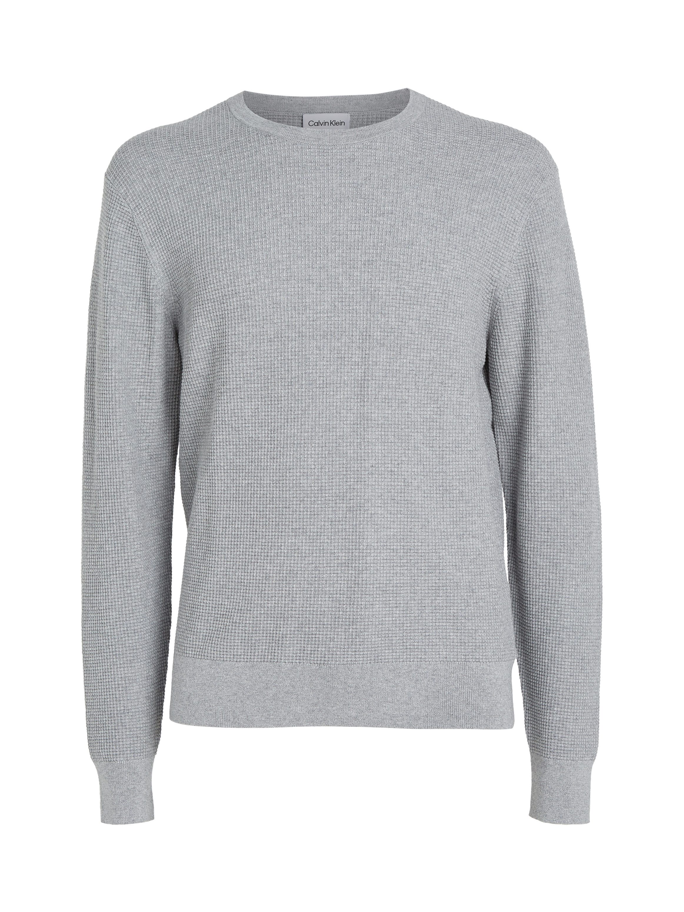 Calvin Klein Trui met ronde hals WAFFLE STRUCTURE SWEATER