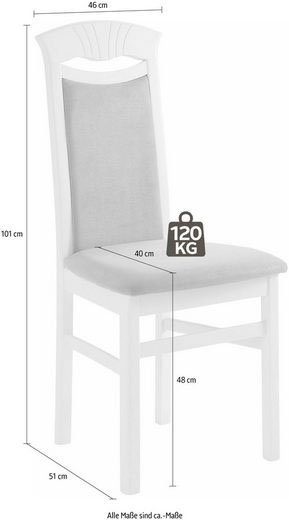 Home affaire Eetkamerstoel Franz slijtvast microvezel, onderstel beuken naturel of wit, houten stoel (set, 2 stuks)