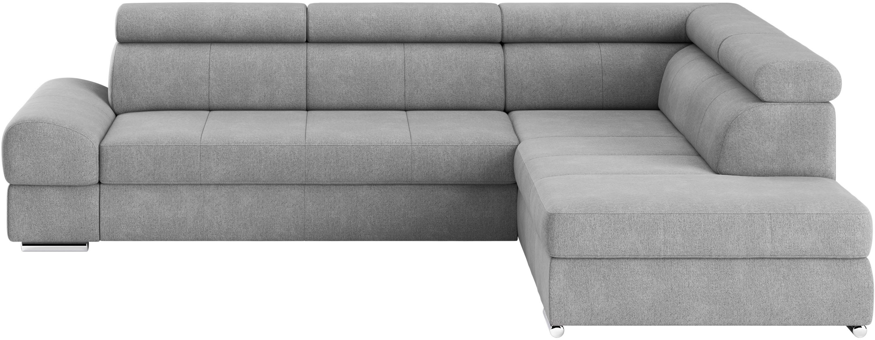 sit&more Hoekbank Broadway L-vorm met verstelbare hoofdsteunen, naar keuze met slaapfunctie