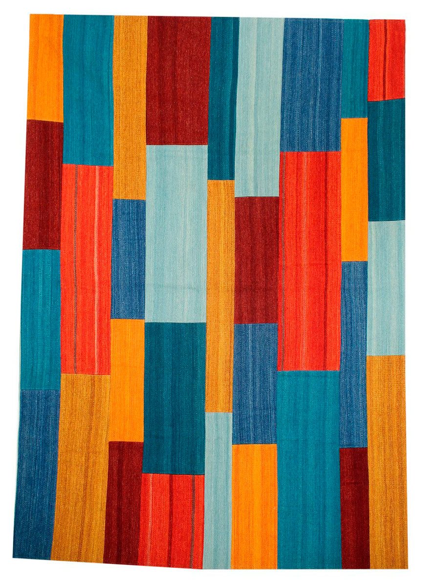 Kayoom Vloerkleed Radical 335 Handgeweven jacquard kilim, hoogwaardige materiaalcombinatie.