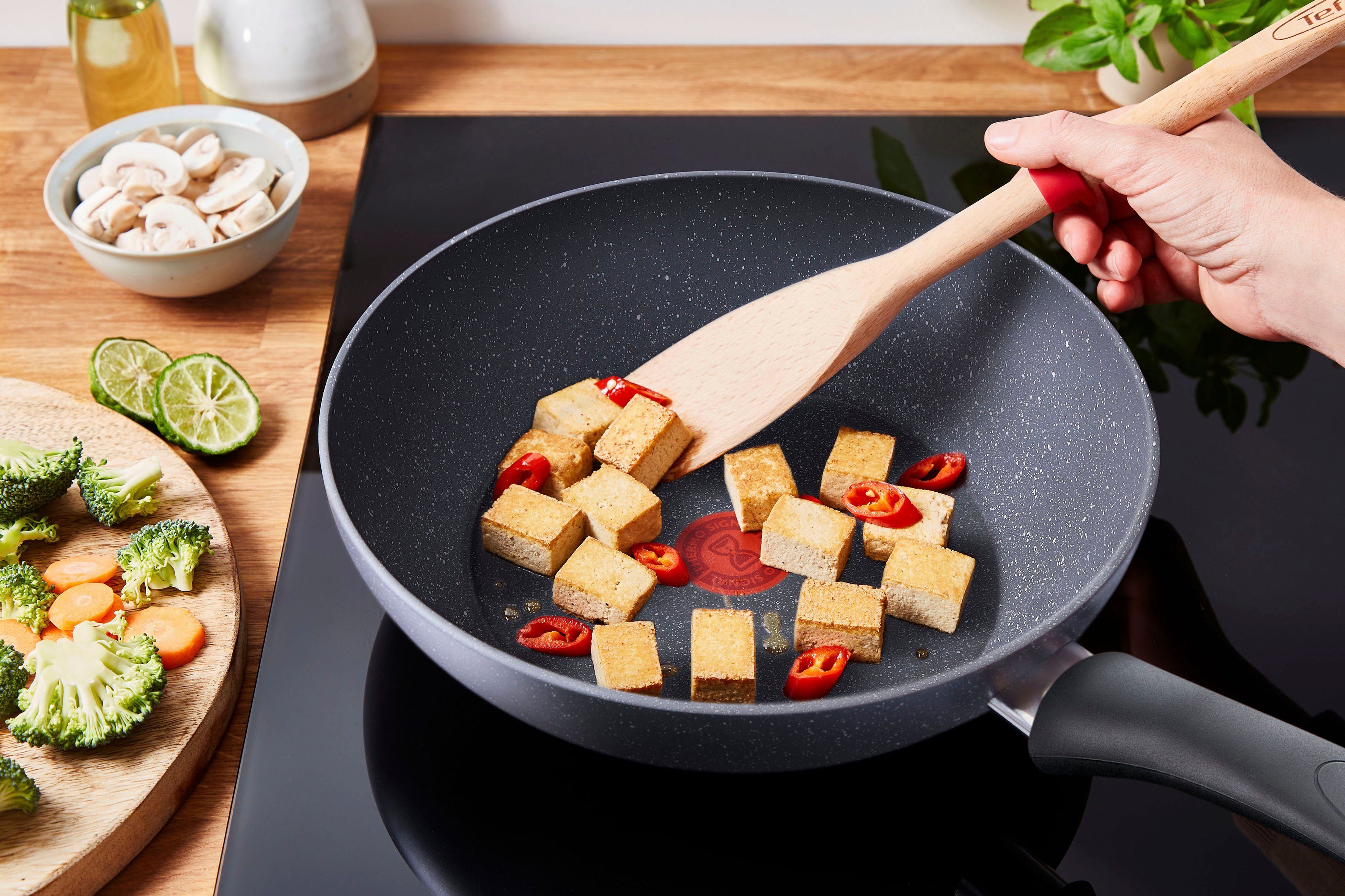 Tefal Wok Healthy Chef Mineralia+ coating, thermo-signaal, Ø 28 cm, inductie (1-delig)