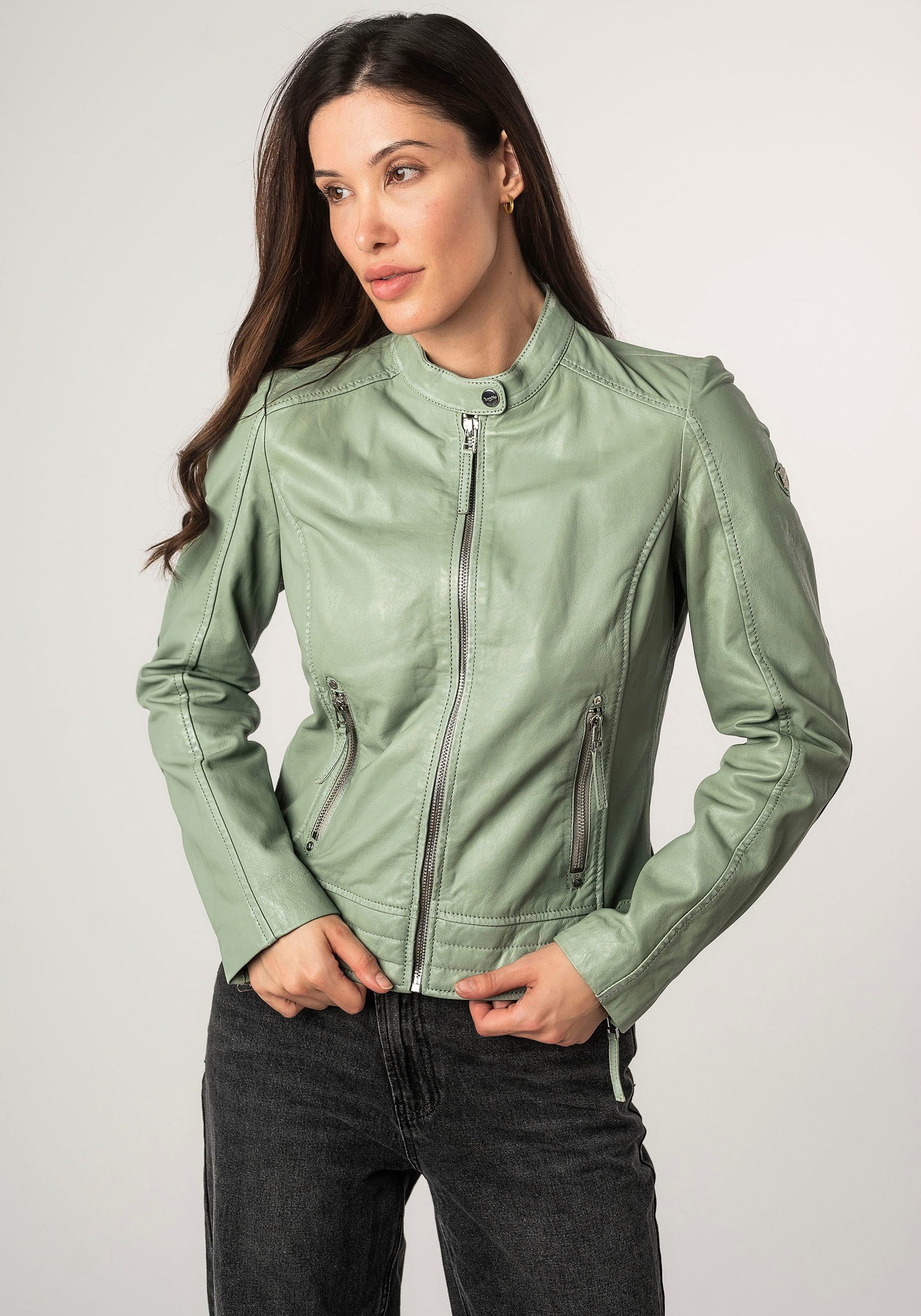 OTTO Mauritius Leren jack MWFilla met staand kraagje dames imitatieleren jassen maat XL groen