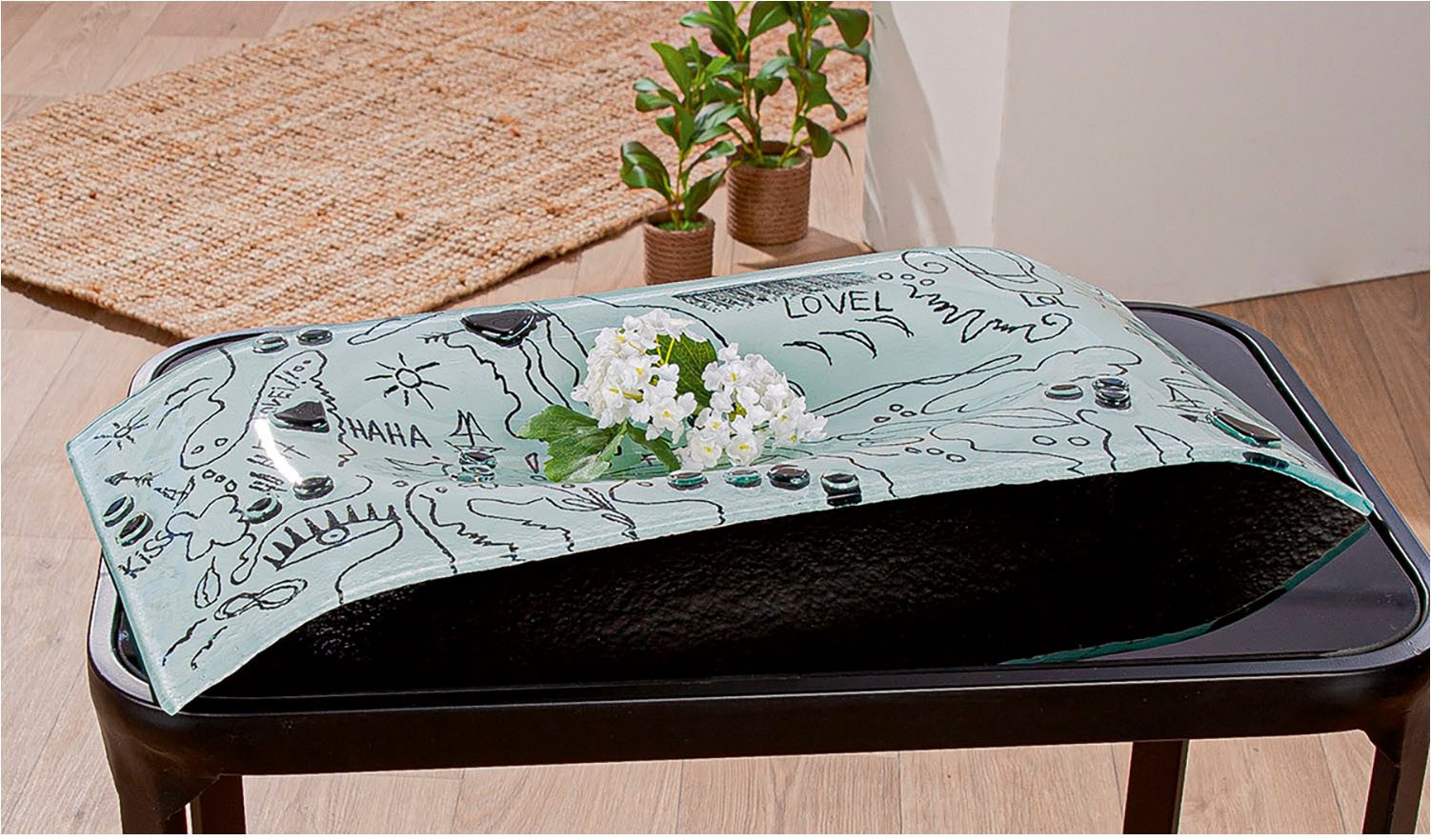 Casablanca by Gilde Decoratieve schaal Schale Modern Art weiß H.5 cm (1 stuk)
