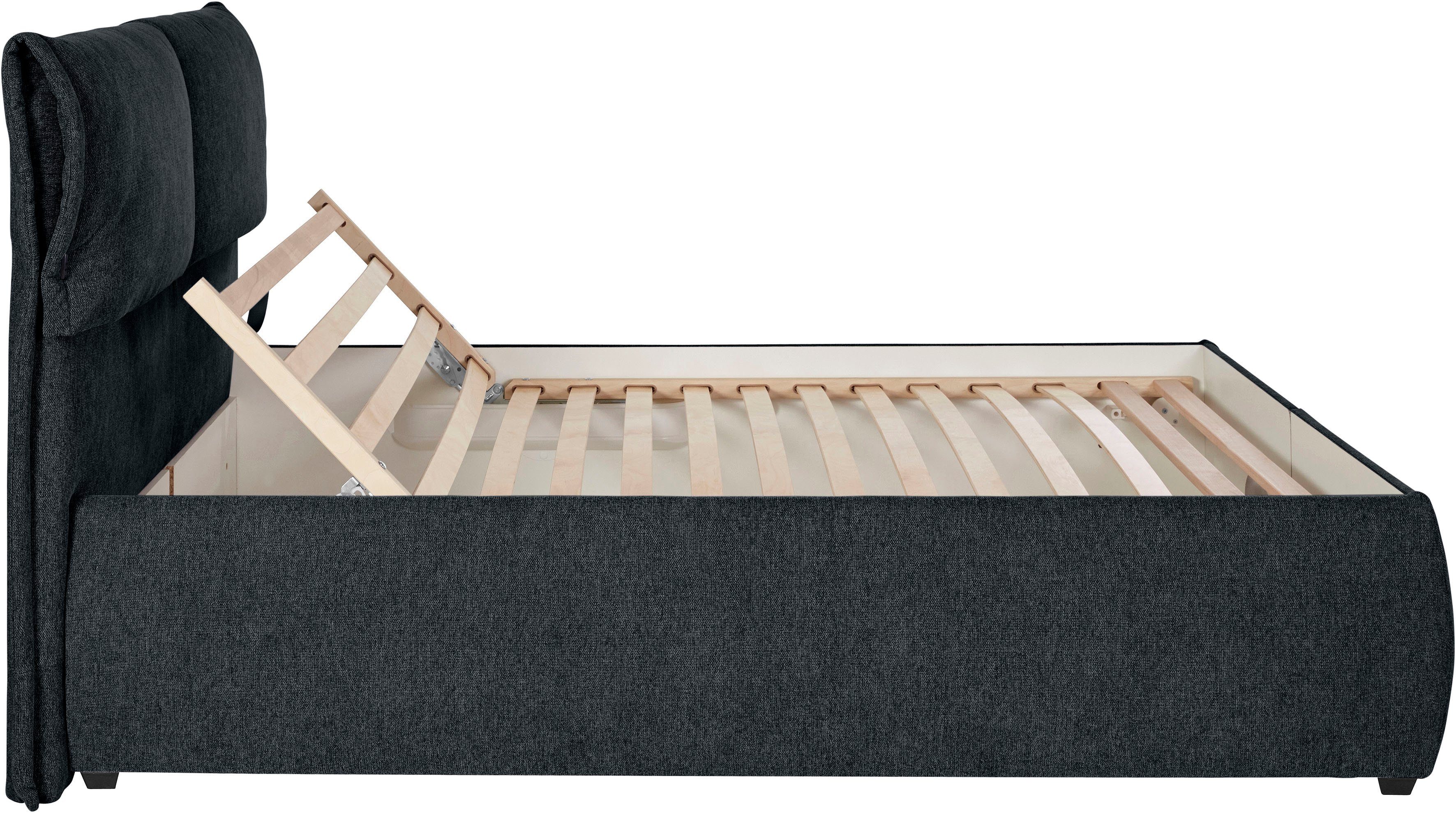 andas Gestoffeerd bed Jenson als bedframe of met 3 matrassoorten en hardheden