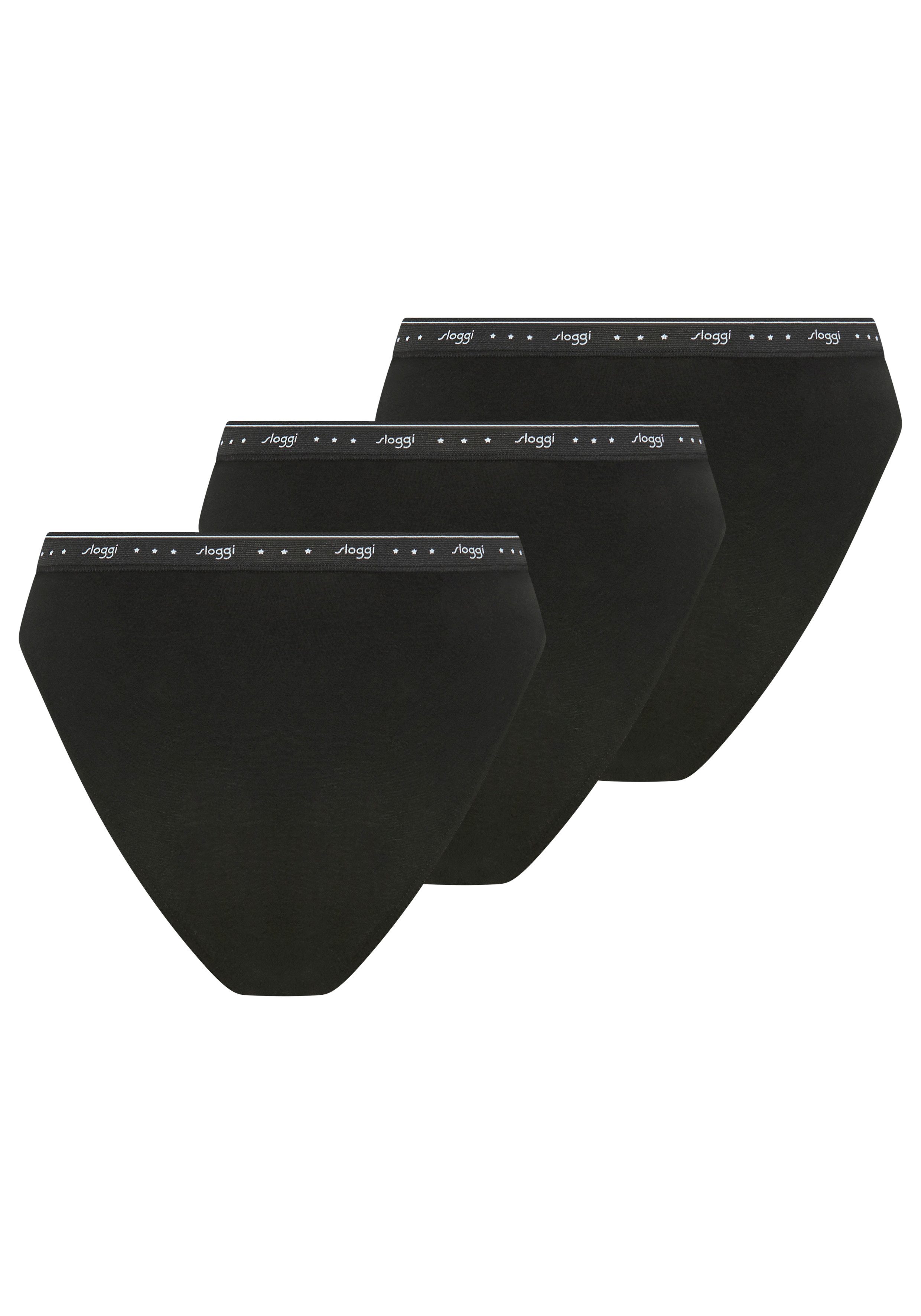 Sloggi Tai slip 24/7 100 elastische band met sloggi-logo-inscriptie (Set van 3)