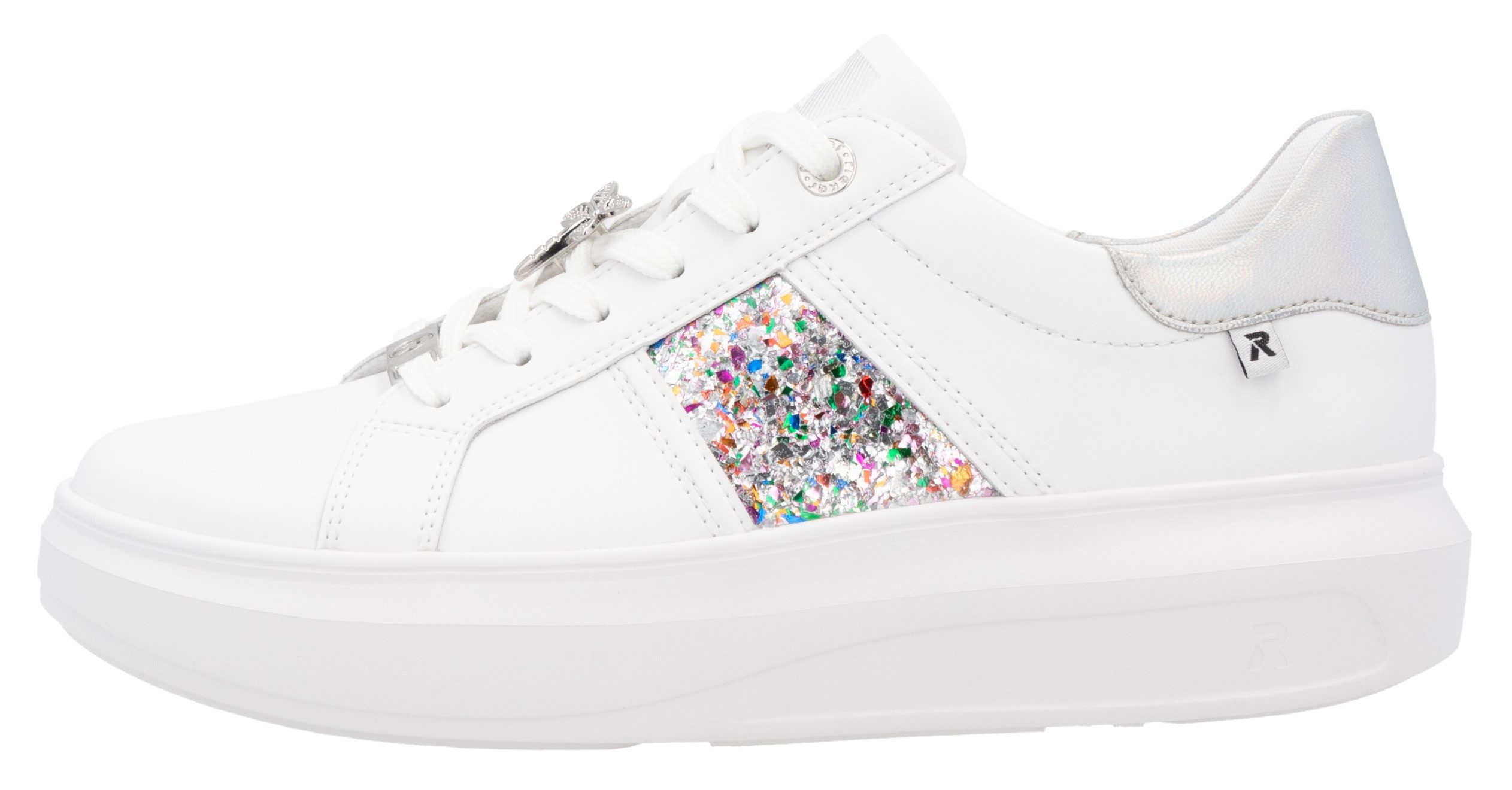 RIEKER Sport Plateausneakers met stijlvolle metallic-details, vrijetijdsschoen, lage schoen, veterschoen