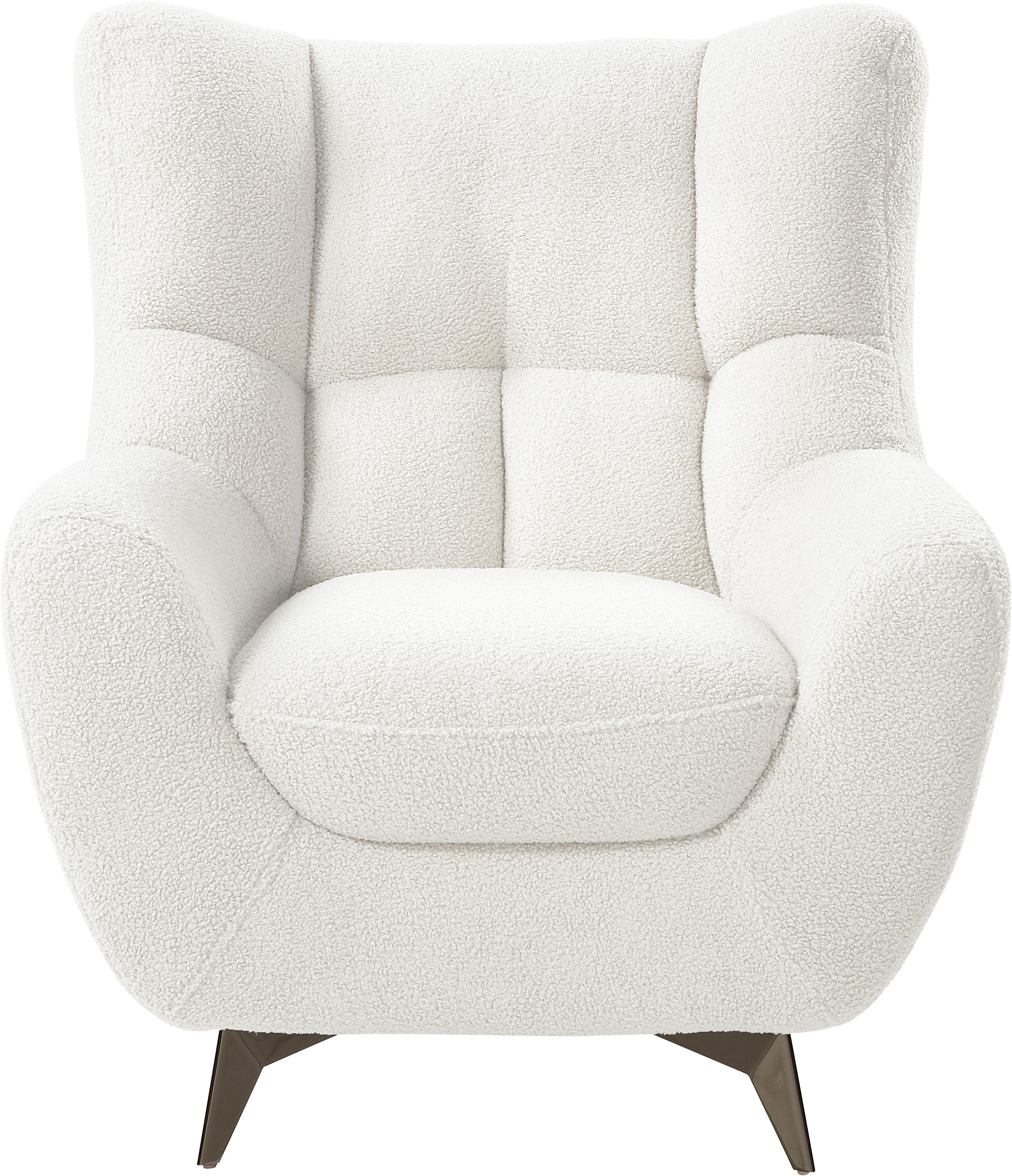 ATLANTIC home collection Fauteuil Shawn met binnenvering, trendy bekleding met teddy-look