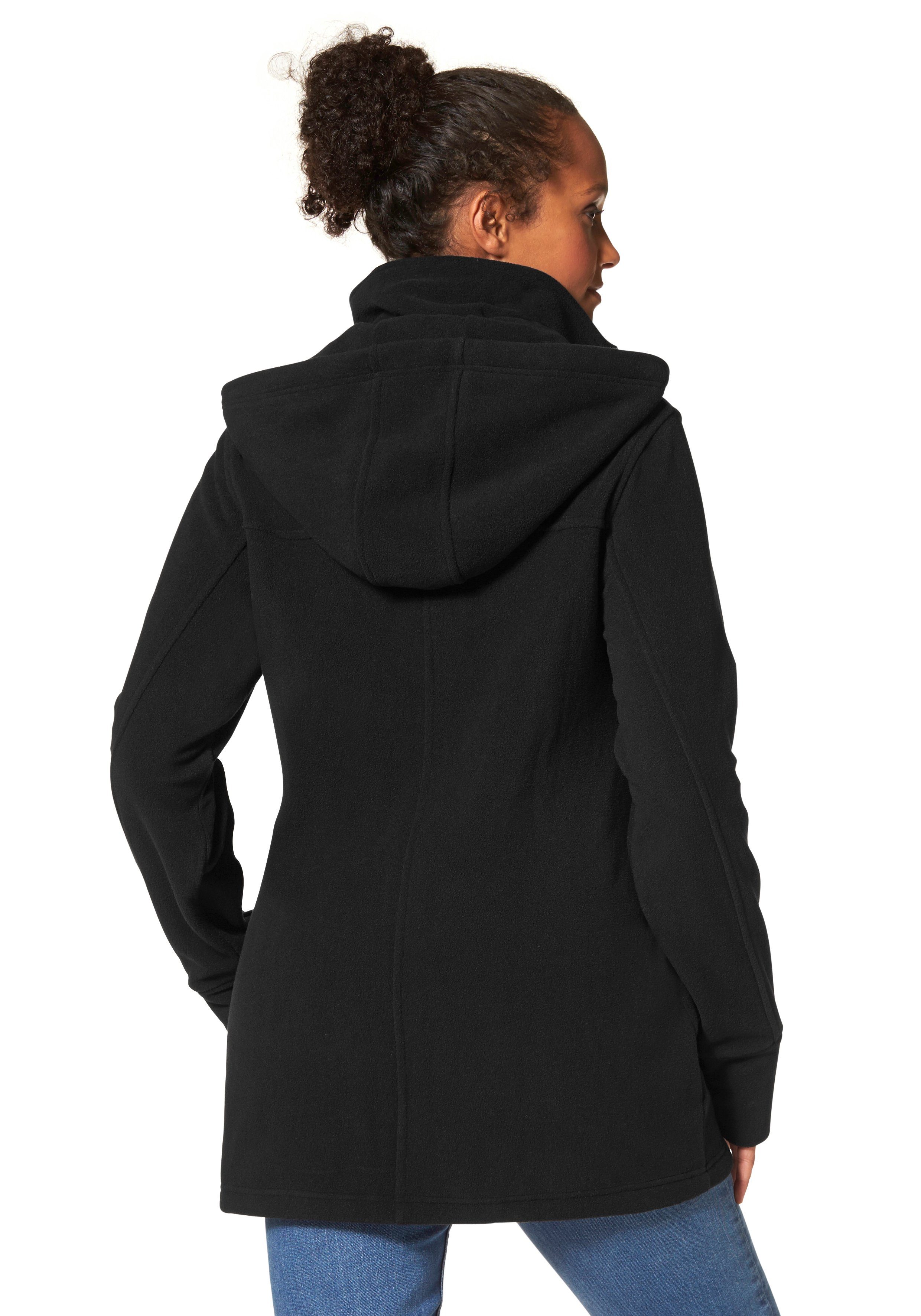 Polarino Fleecejack voor koude dagen, van fleece, sportieve stijl, ademend