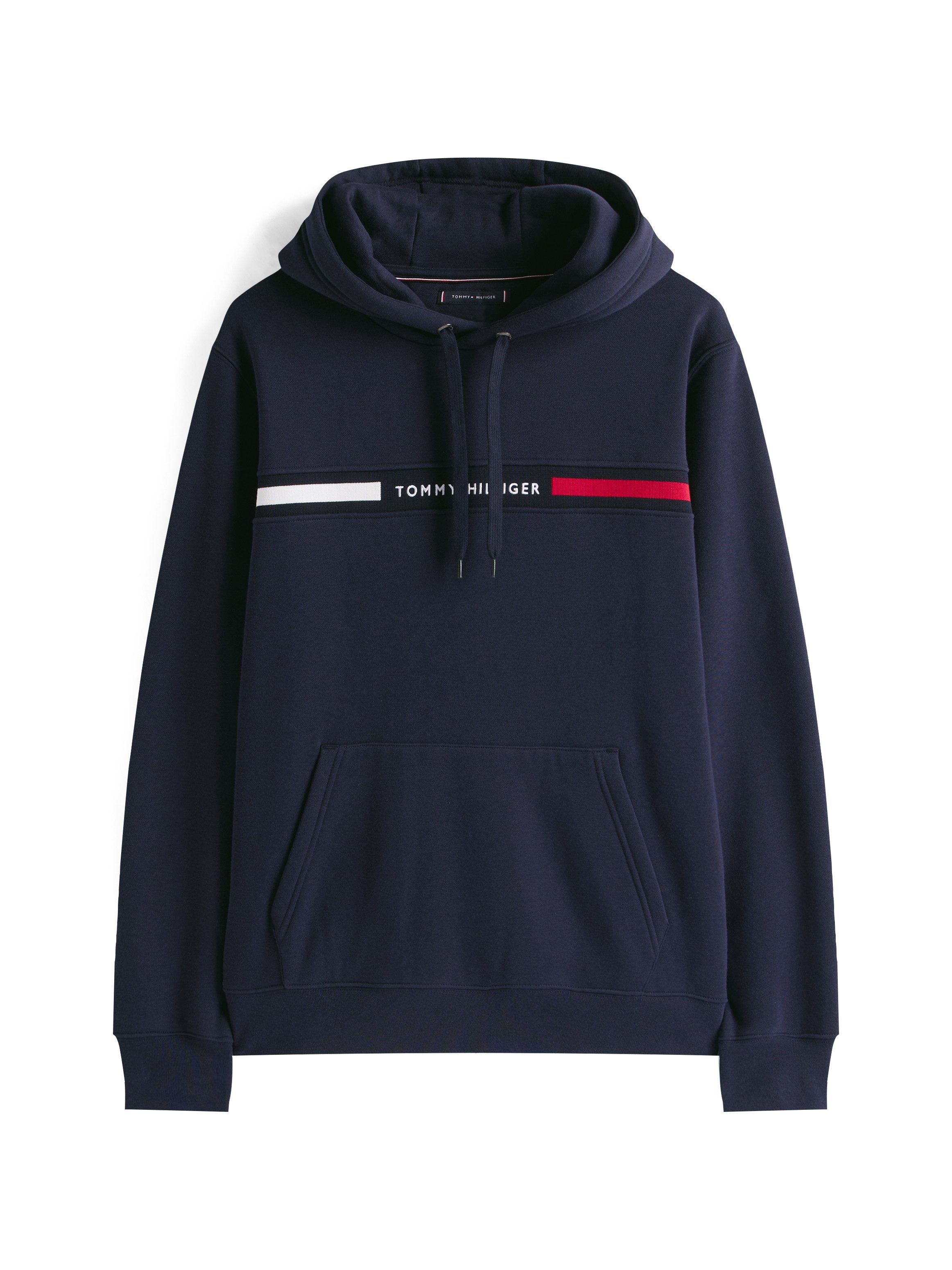 Tommy Hilfiger Hoodie HILFIGER CHEST INSERT HOODY met capuchon, kangoeroezak, logo-inscriptie