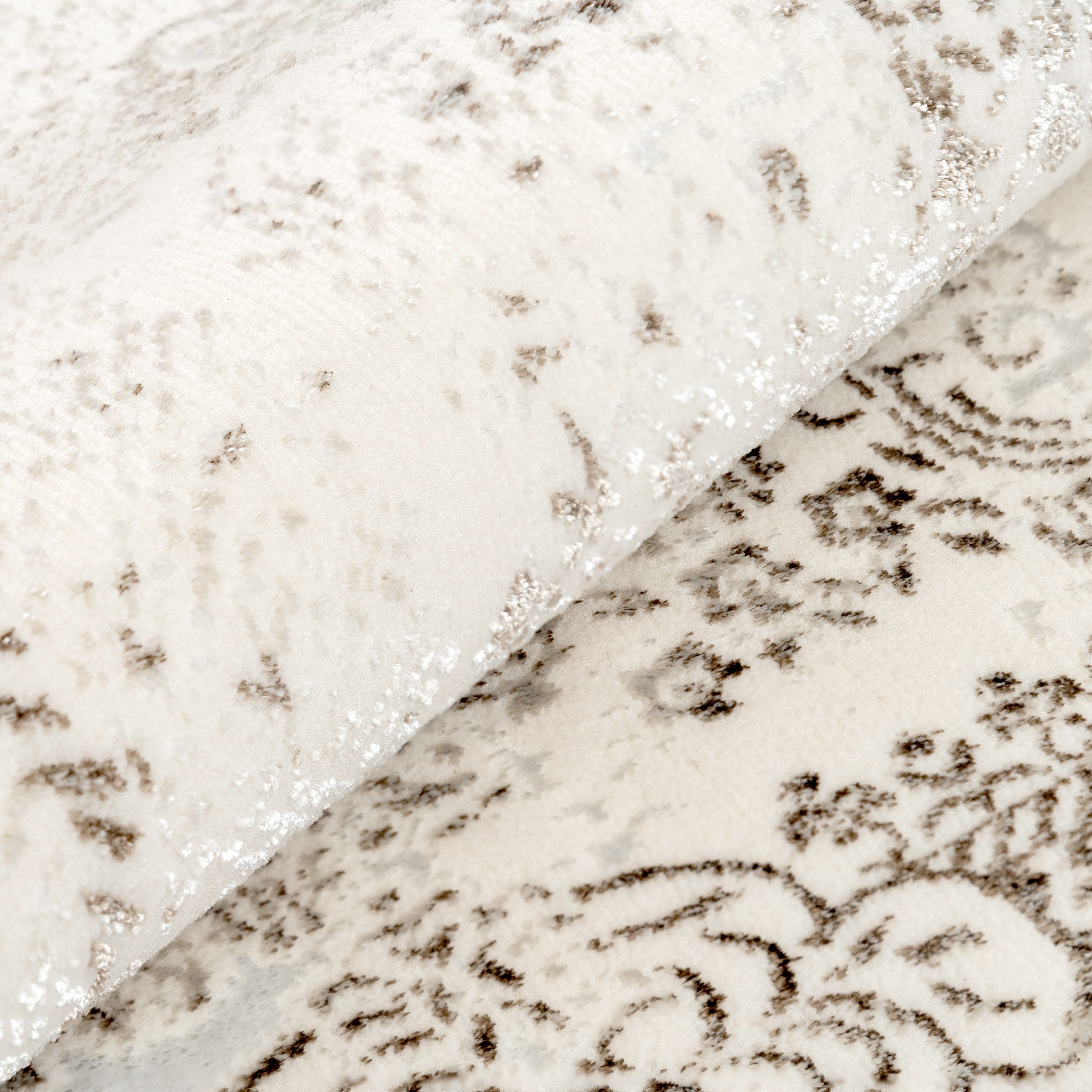 Sehrazat Vloerkleed Diamond 7810 Vintage ontwerp, kortpolig, met zachte glansgaren, met franjes