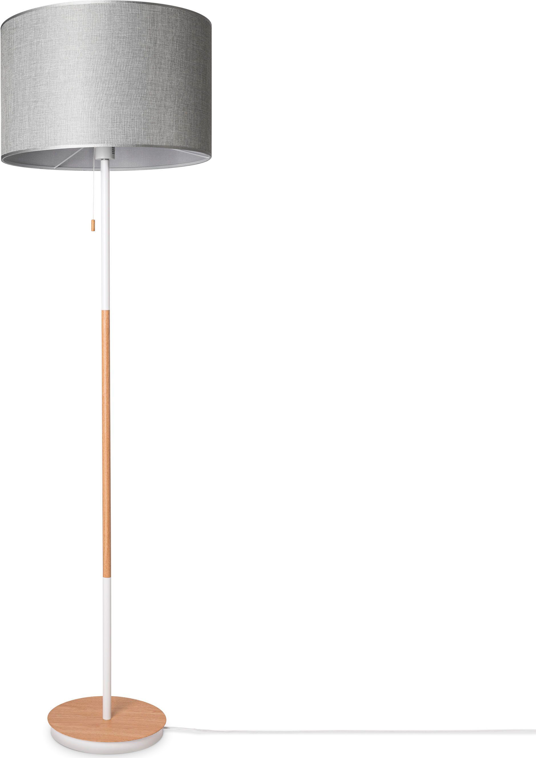 Paco Home Staande lamp EK CA UNI COLOR Stoffkap woonkamer Scandi vloerlamp E27 effen stoflamp vloerlampen maat - grijs