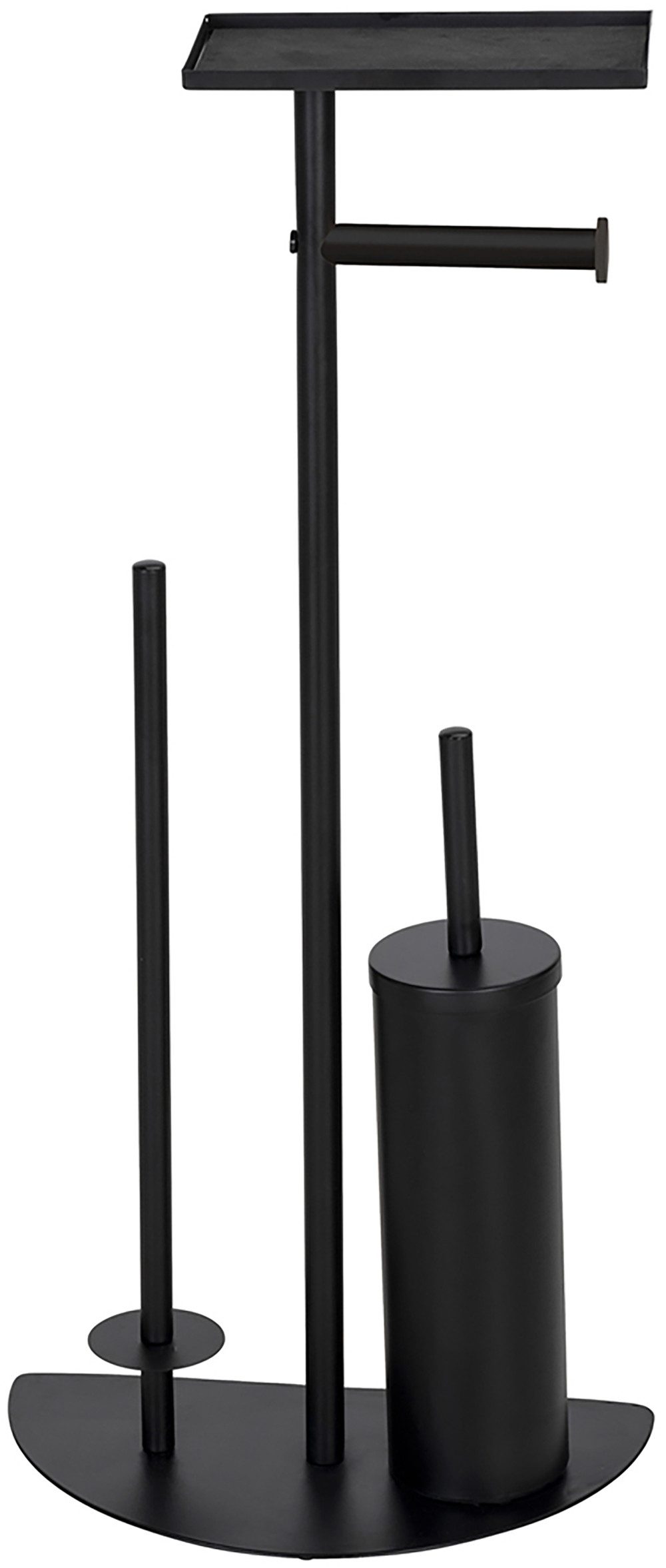 WENKO Toiletset Model Cosenza Neo ruimtebesparende 4-in-1 standaardset met plank, gelakt staal