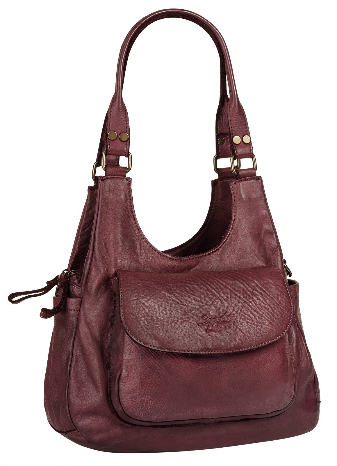 Samantha Look Schoudertas echt leer, made in italy