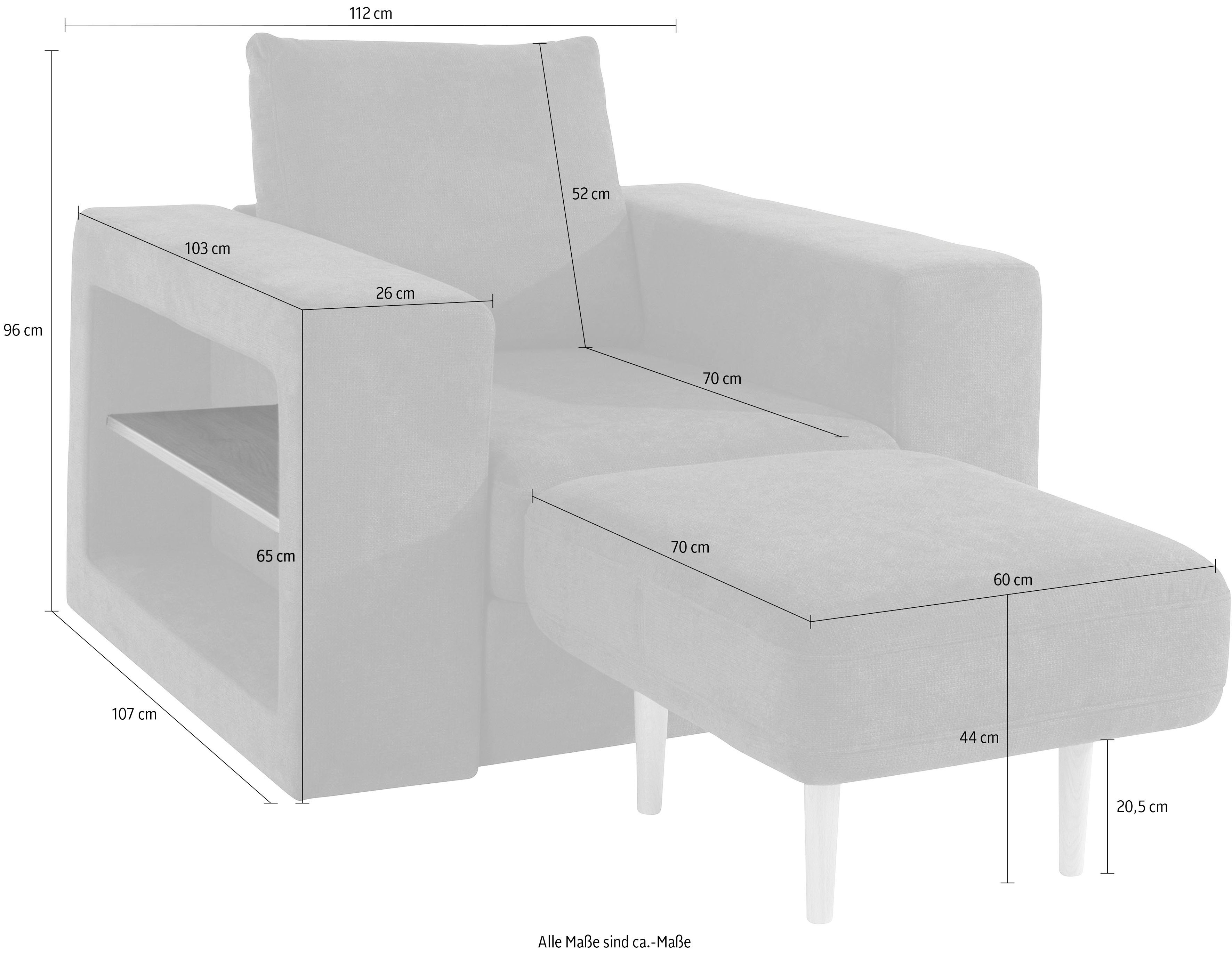 LOOKS BY WOLFGANG JOOP Fauteuil Looksvb Aan te passen fauteuil: fauteuil wordt fauteuil met 1 hocker, kastfunctie
