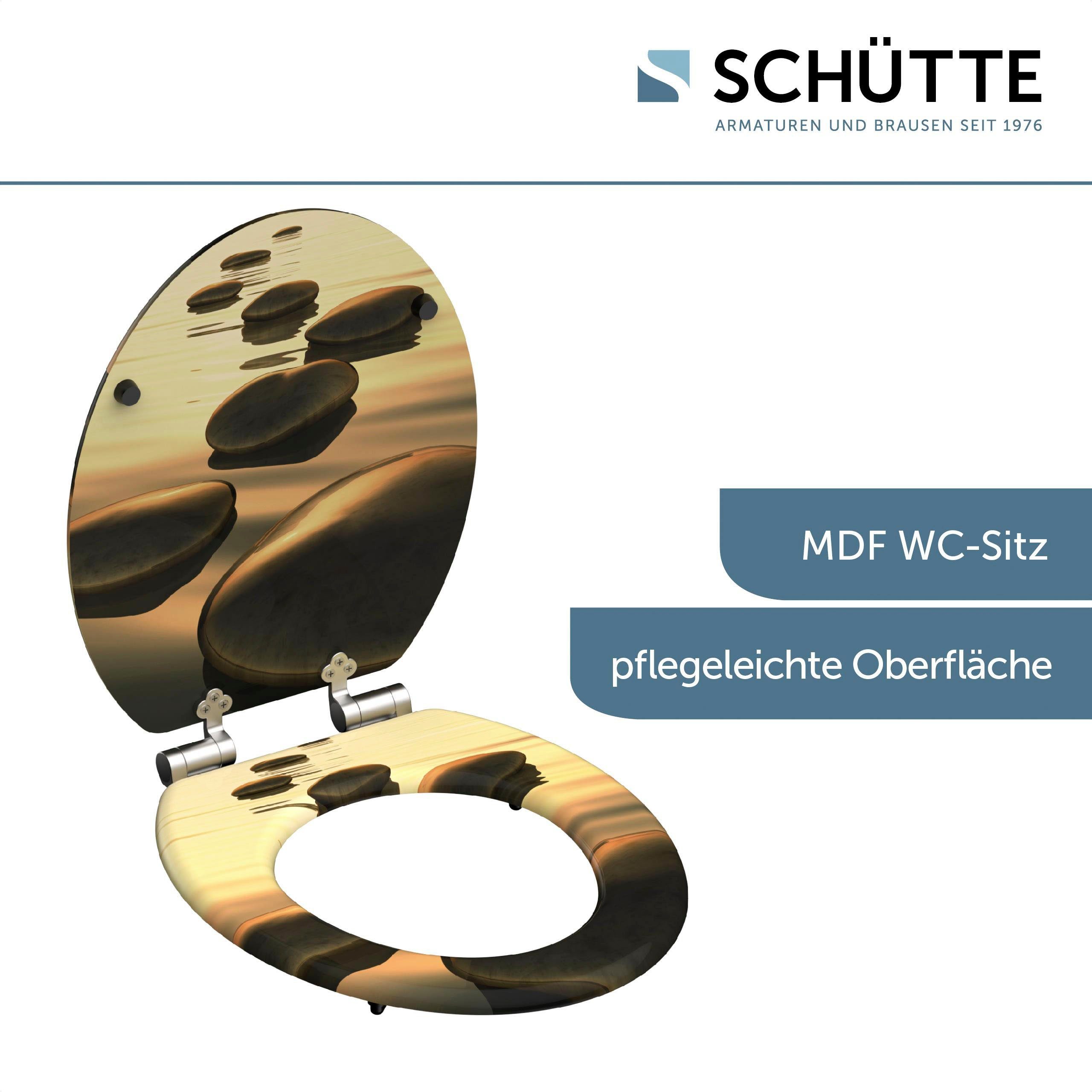 Schütte Toiletzitting Sea stone met softclosemechanisme en houten mdf-kern