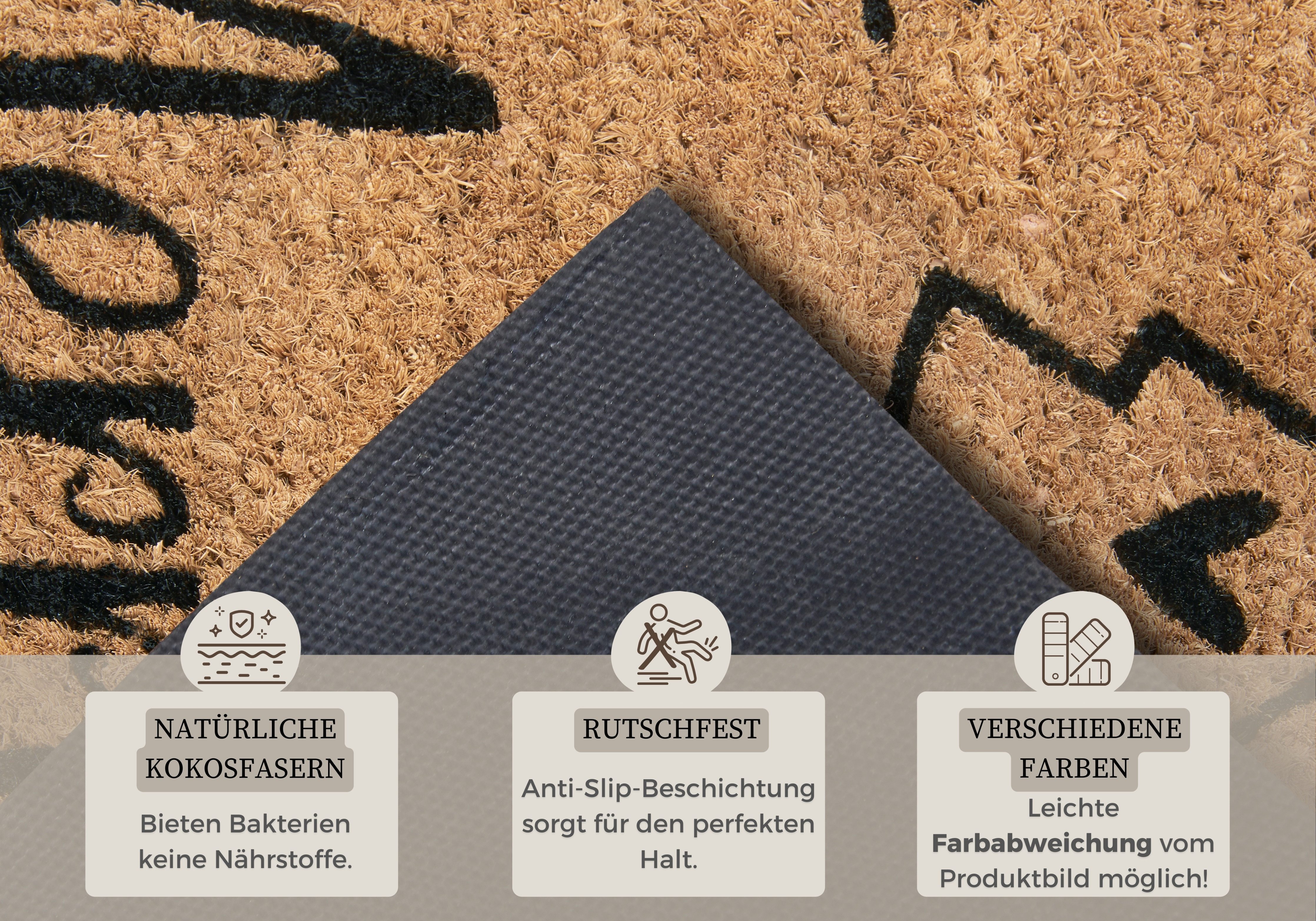 HANSE Home Mat Mix Mats Kokos Christmas Trees Kerstmis, vuilafstotende mat, buiten, antislip, binnen, kokosmat