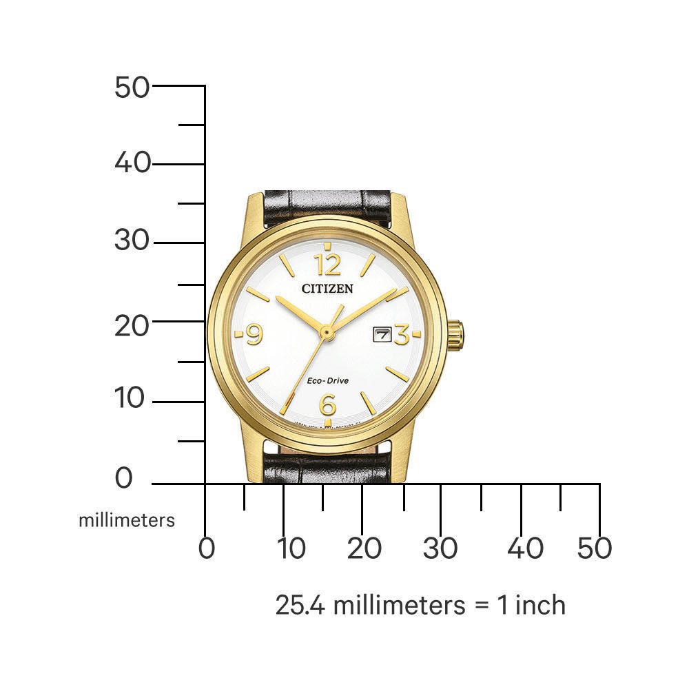 Citizen Solarhorloge Polshorloge, dameshorloge, roestvrijstalen band, analoog, datum, Eco-Drive