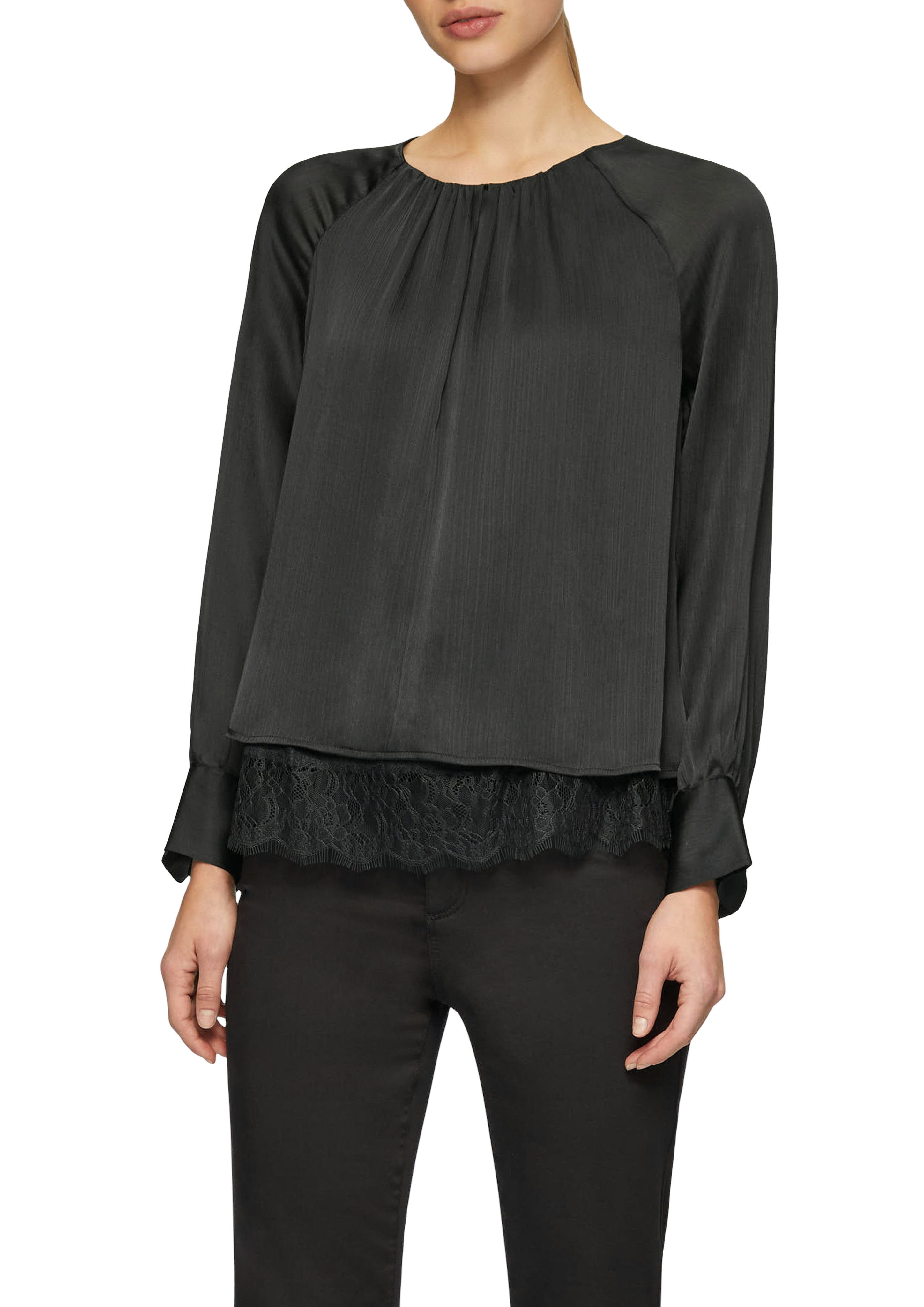 s.Oliver BLACK LABEL Blouse met lange mouwen met lichte ribstructuur