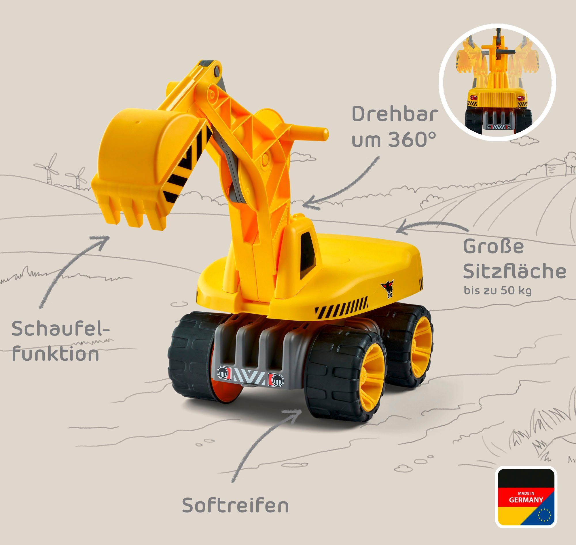BIG Speelgoed graafmachine BIG Power Worker Maxi Digger Graafmachine om op te zitten, made in Germany