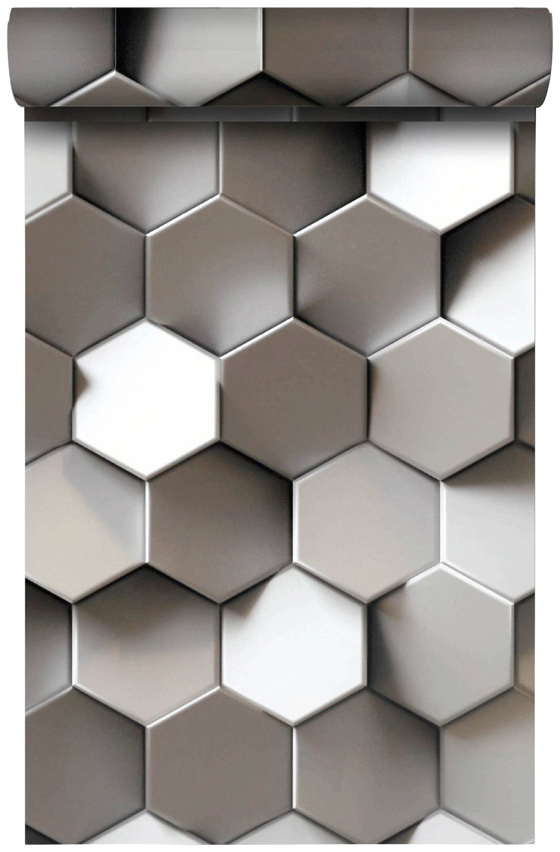 Bodenmeister Fotobehang 3D-effect metalen honingraat