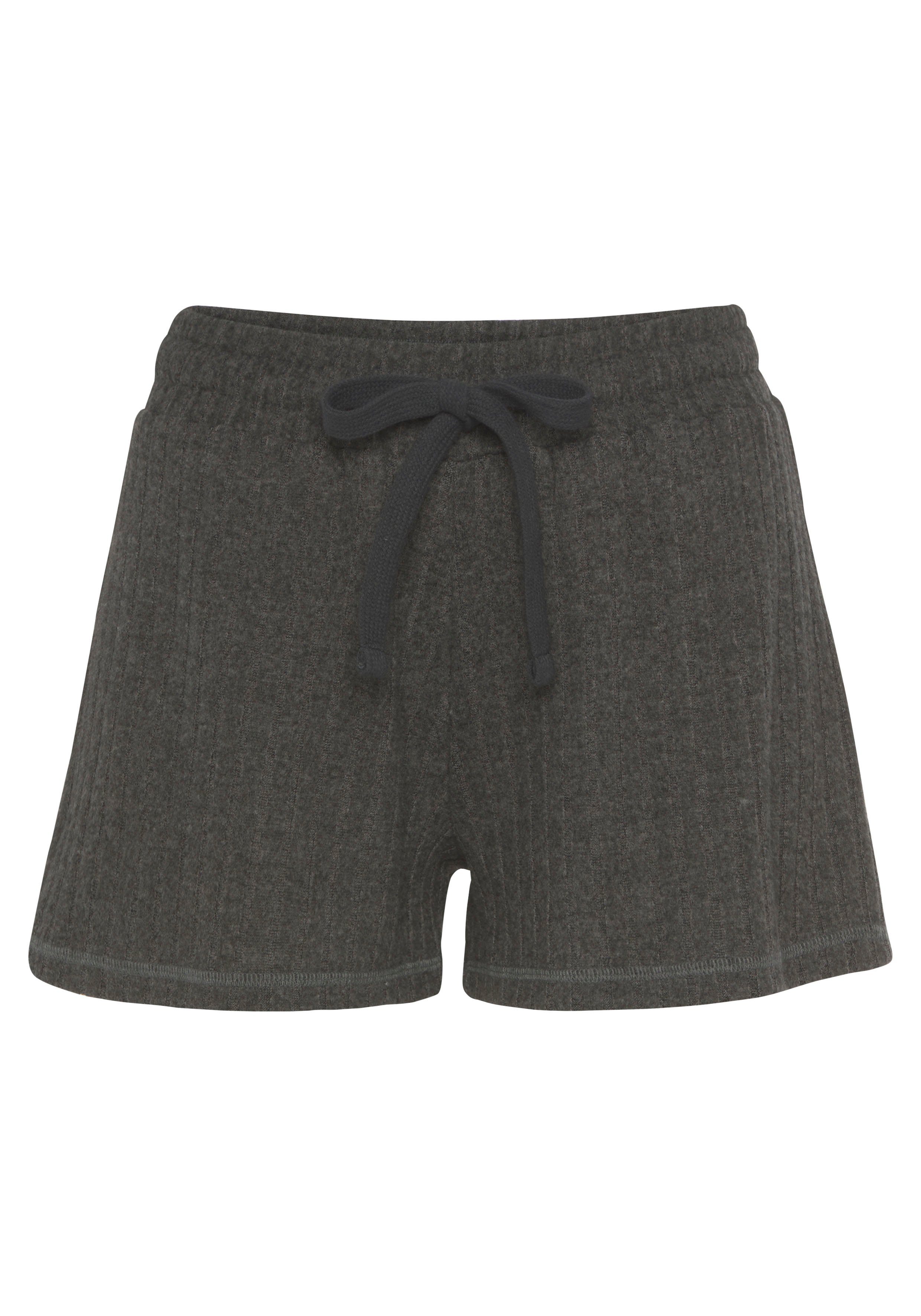 Lascana Short - Lounge shorts gemêleerd Lounge-/brei shorts gemêleerd met bindkoord, loungewear