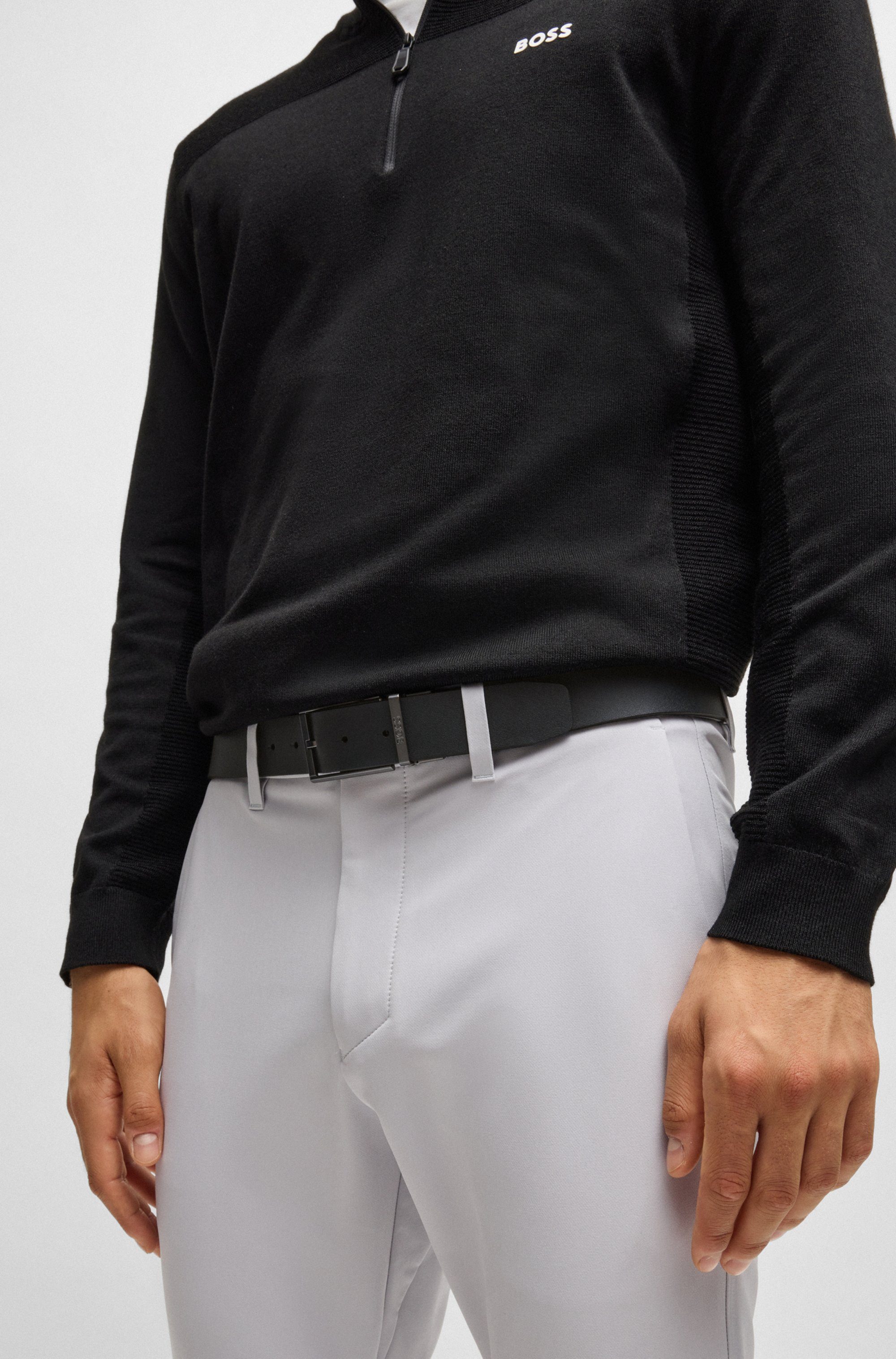 Boss Leren riem Onesize omkeerbare riem met pin- en koppelgesp (1 stuk)